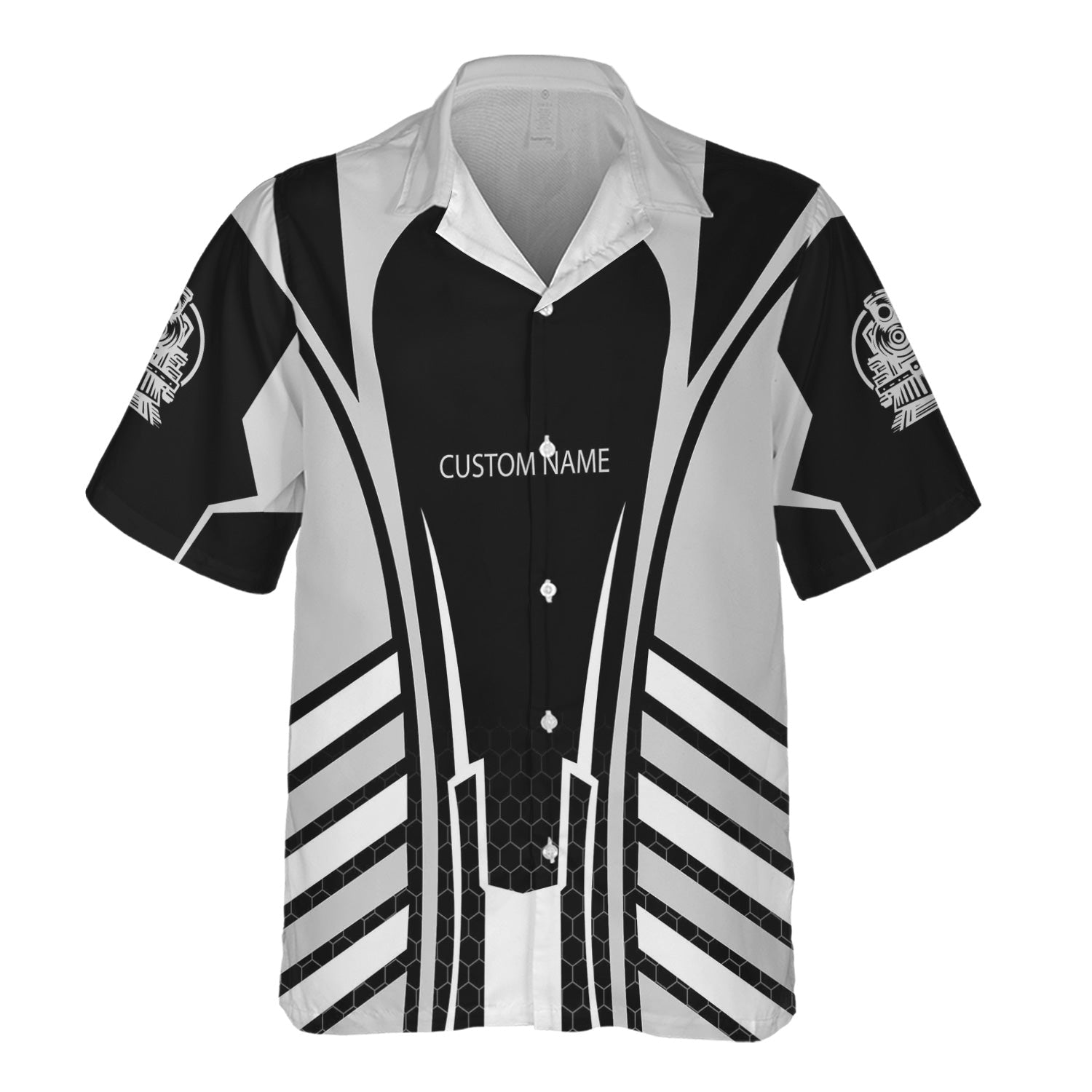 Railspirit Personalized Bessemer And Lake Erie Railroad Hawaiian Shirt Striped Railroad Style Train Shirt All Over Print