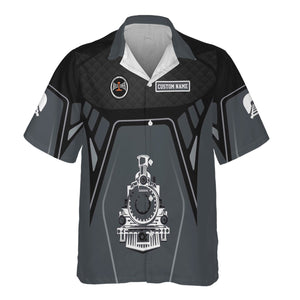 Railspirit Personalized Bessemer And Lake Erie Railroad Hawaiian Shirt Steam Locomotive Engine Graphic Train Shirt All Over Print