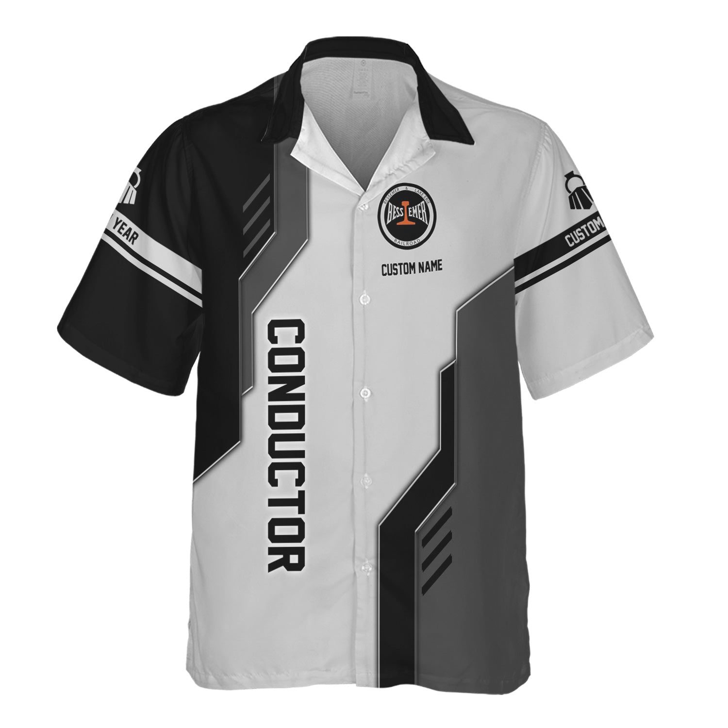 Railspirit Personalized Bessemer And Lake Erie Railroad Hawaiian Shirt Unique Railway Style with Custom Job Train Shirt