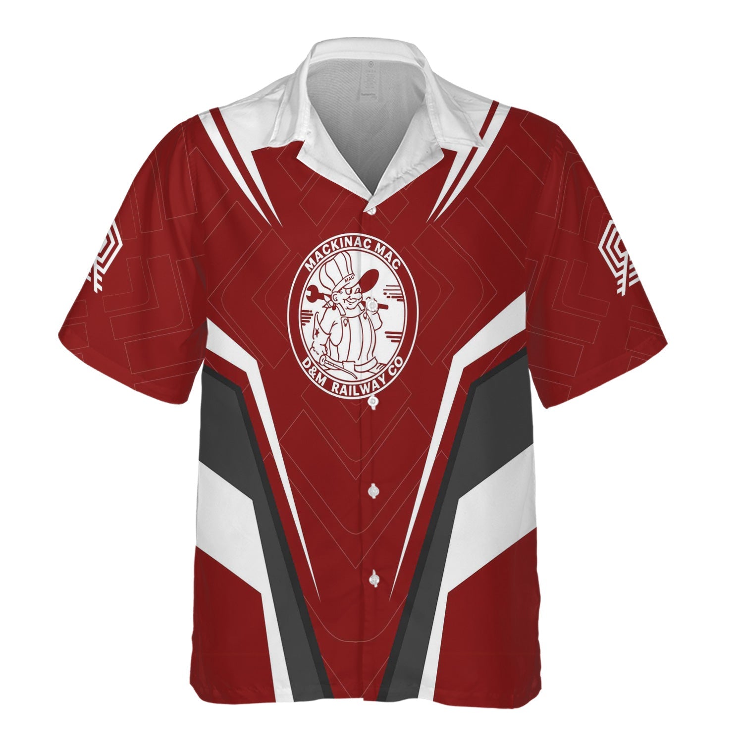 Railspirit Personalized Detroit & Mackinac Railroad Hawaiian Shirt Railway Inspired Apparel Train Shirt For Train Lovers