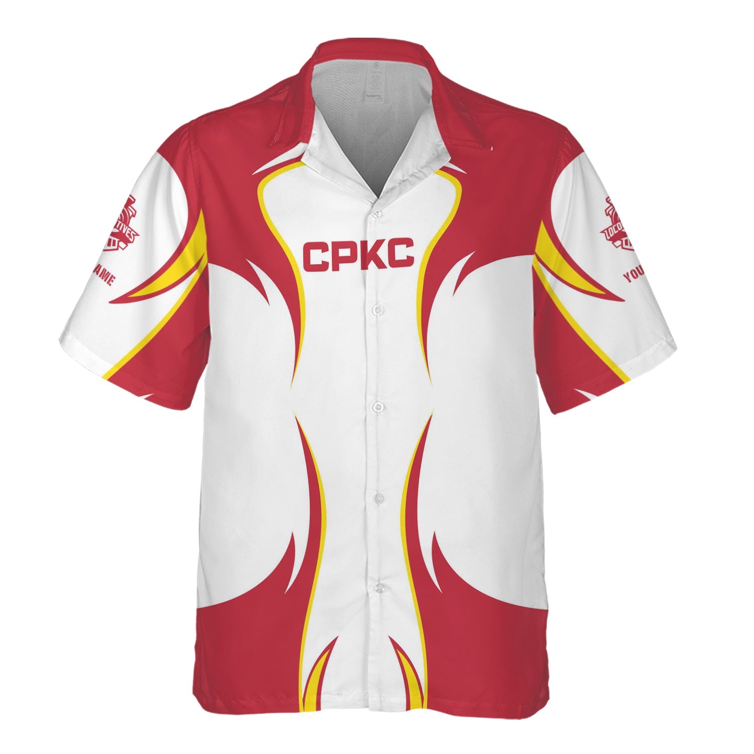 Railspirit Personalized Canadian Pacific Kansas City Hawaiian Shirt Distinctive Flame Style CPKC Shirt For Steam Engine Addict