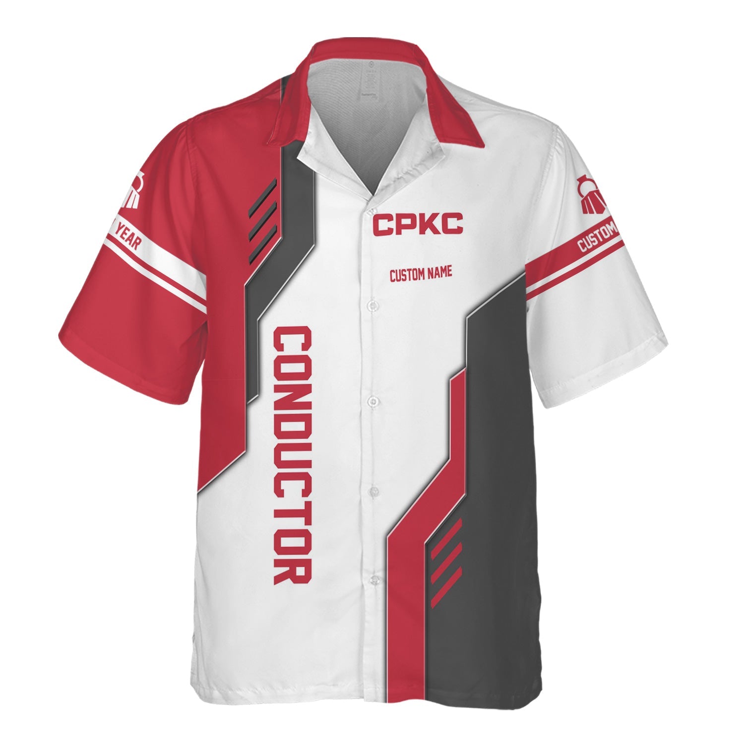 Railspirit Personalized Canadian Pacific Kansas City Hawaiian Shirt Unique Railway Style with Custom Job CPKC Train Shirt