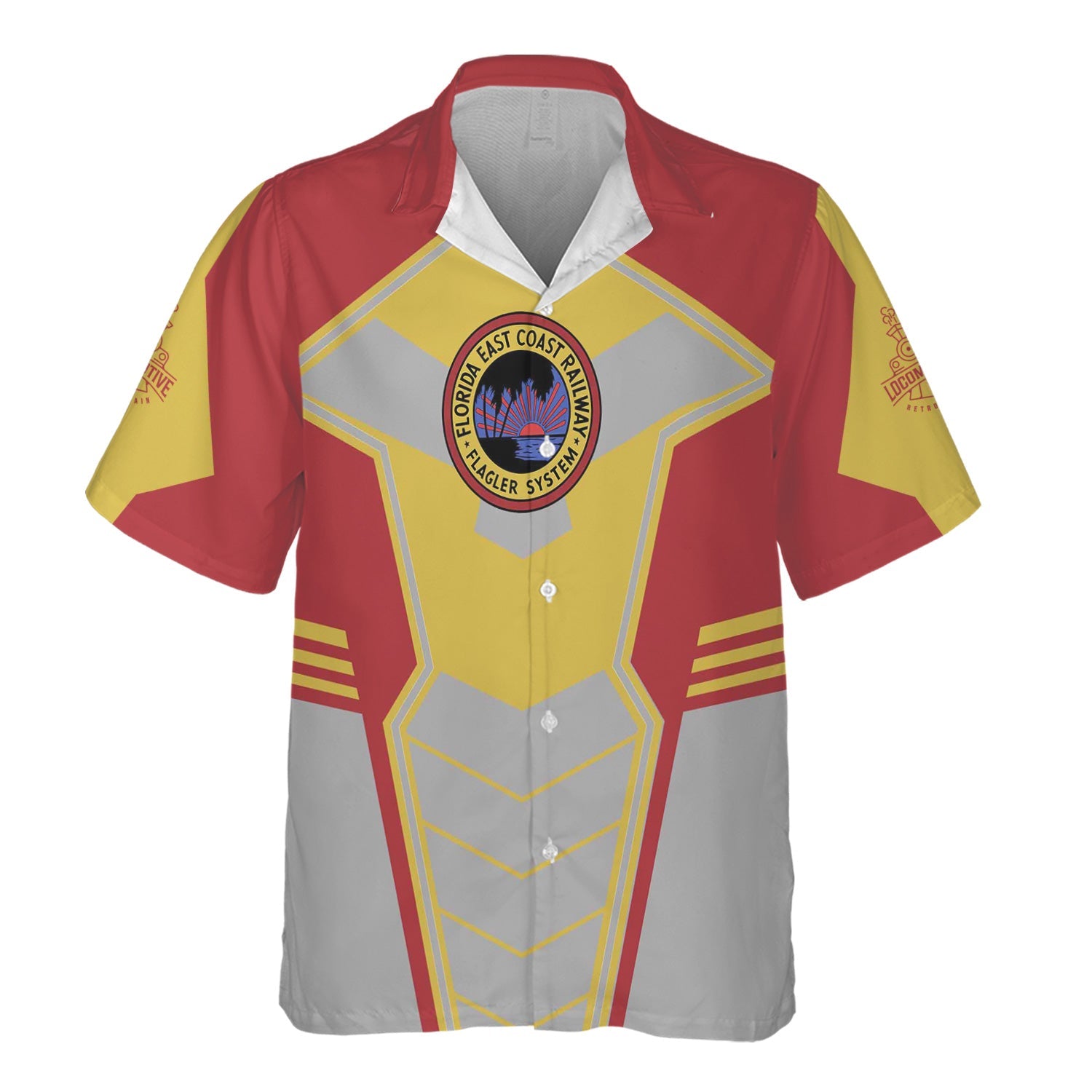 Railspirit Personalized Florida East Coast Railway Hawaiian Shirt Engine-Inspired Style Train Shirt for Railroad Fanatic