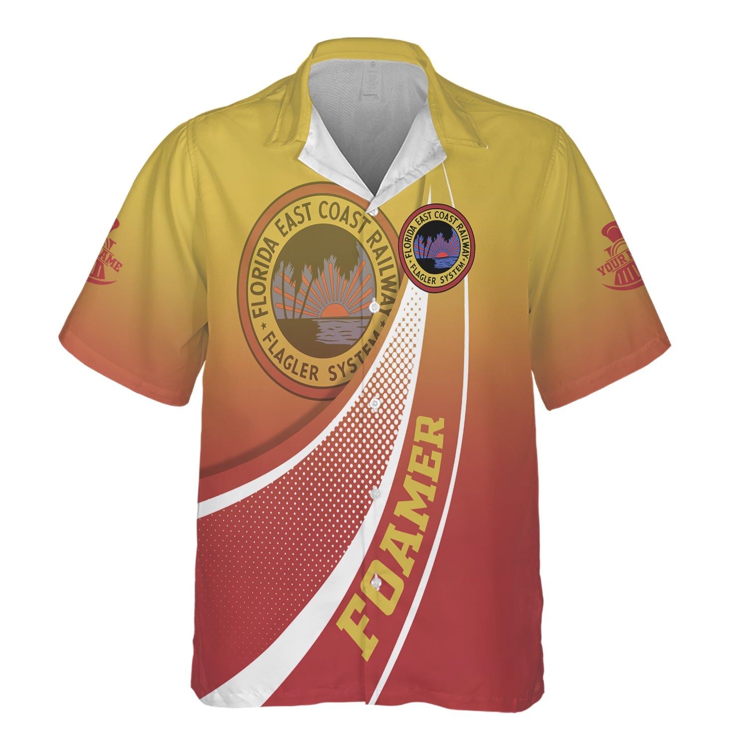 Railspirit Personalized Florida East Coast Railway Hawaiian Shirt Railway-Themed Style Shirt Gift Idea For Trainspotter