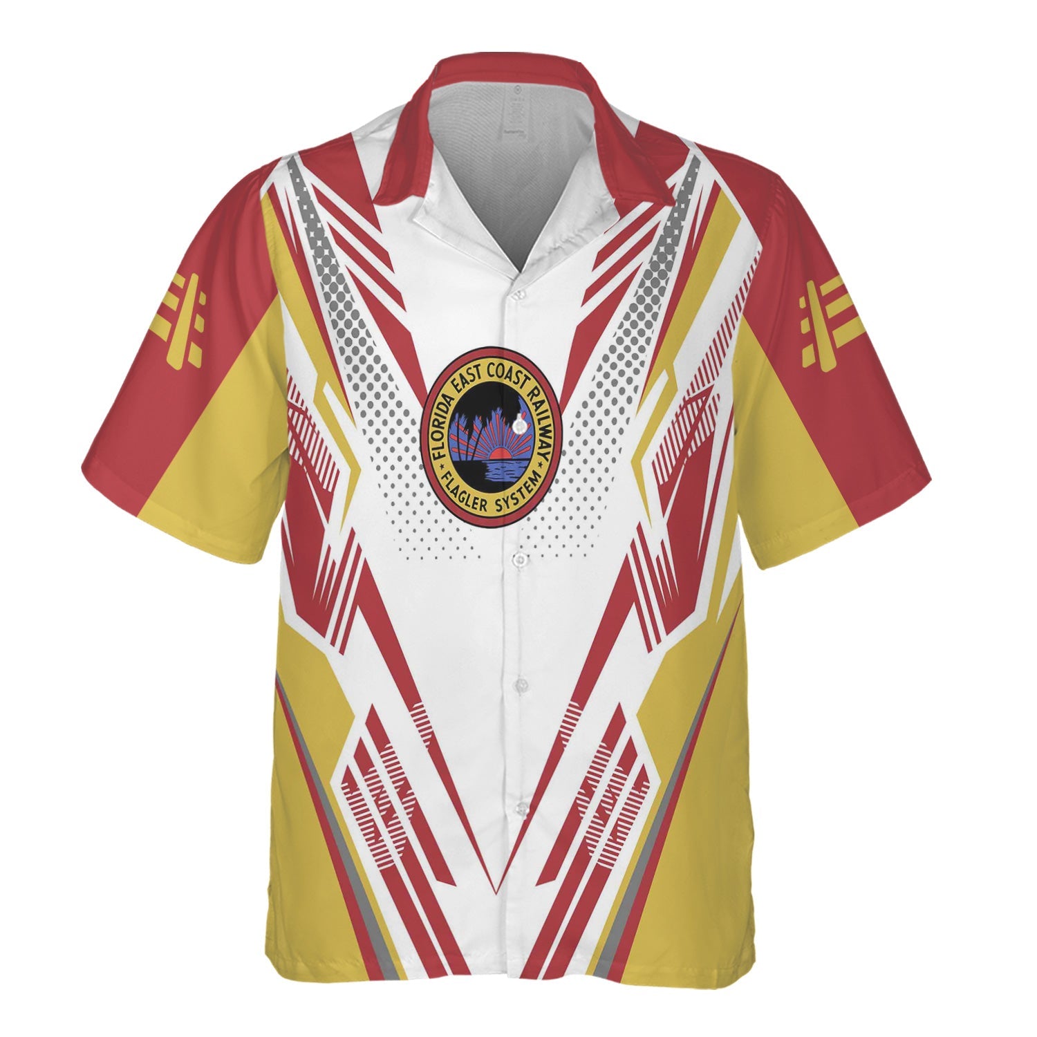 Railspirit Personalized Florida East Coast Railway Hawaiian Shirt Railroad Tribute Design Train Shirt for Train Lovers