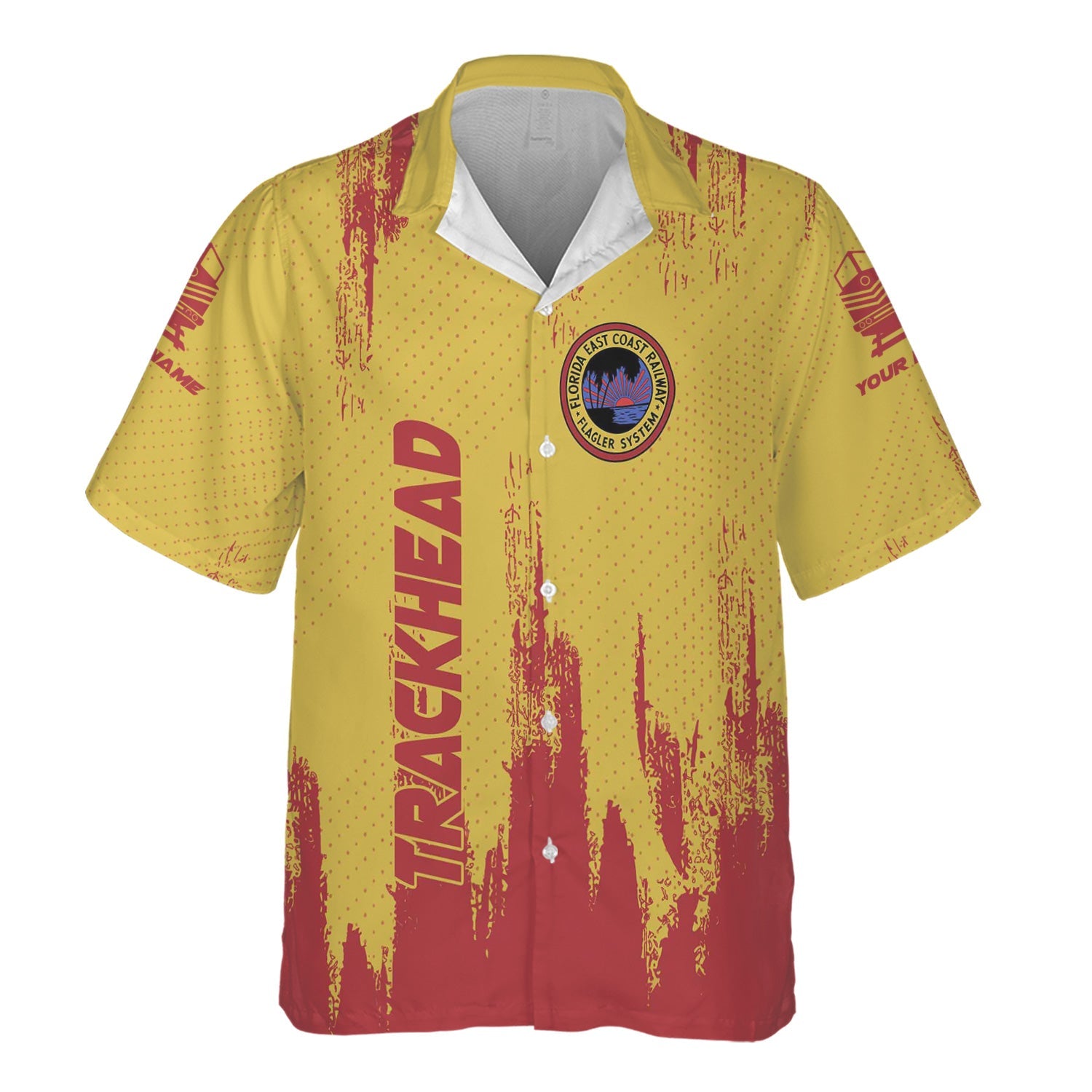 Railspirit Personalized Florida East Coast Railway Hawaiian Shirt Paint Impact Design Train Shirt for Trackhead