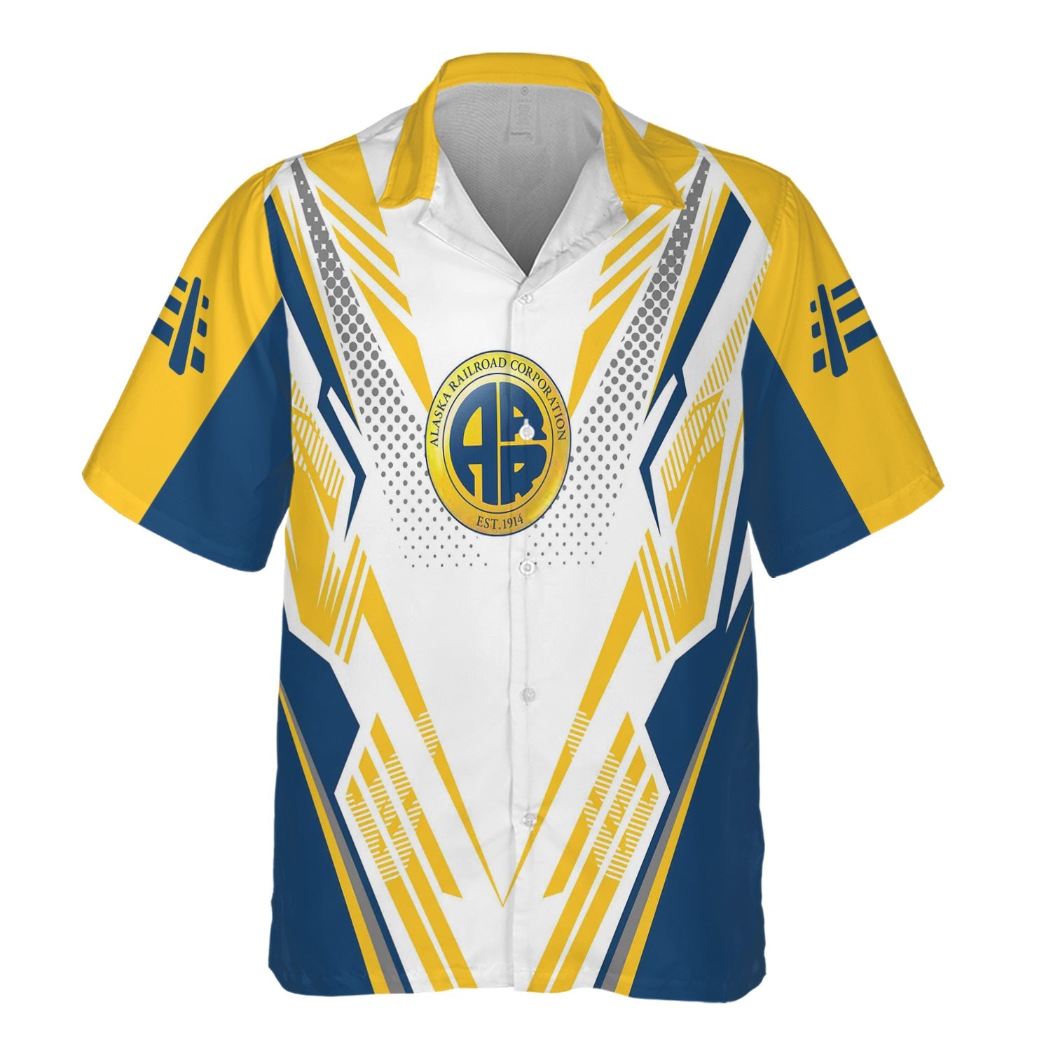 Railspirit Personalized Alaska Railroad Hawaiian Shirt Railroad Tribute Design Train Shirt for Train Lovers