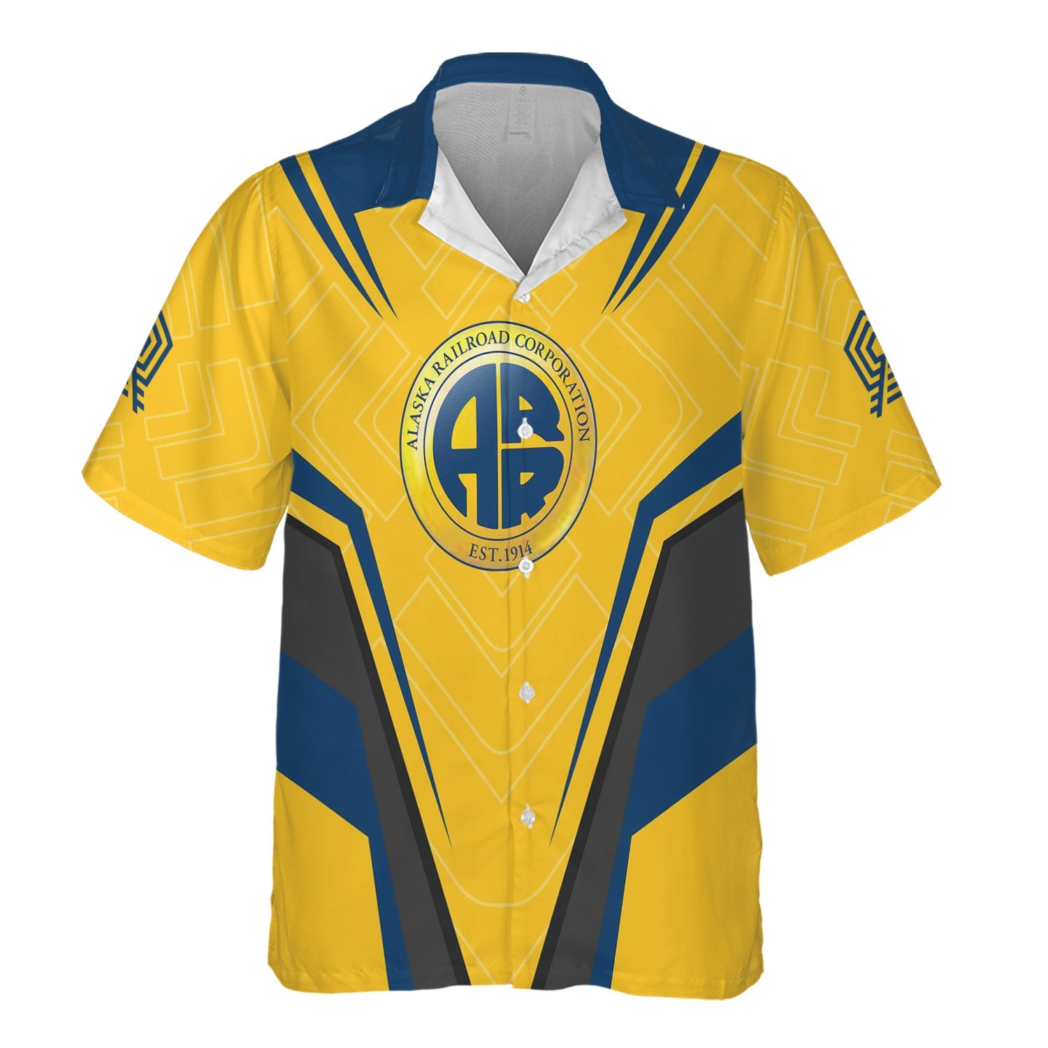 Railspirit Personalized Alaska Railroad Hawaiian Shirt Railway Inspired Apparel Train Shirt For Train Lovers