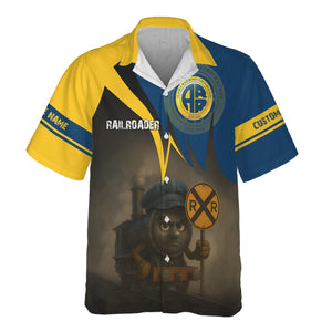Railspirit Personalized Alaska Railroad Hawaiian Shirt Angry Train Hawaiian Shirt Gift Idea For Train Lover