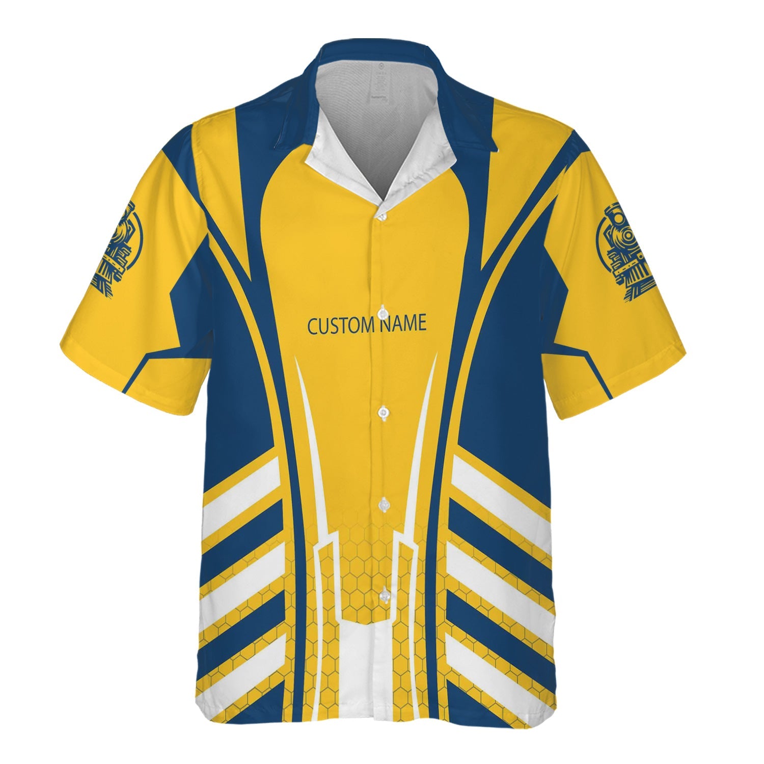 Railspirit Personalized Alaska Railroad Hawaiian Shirt Striped Railroad Style Train Shirt All Over Print