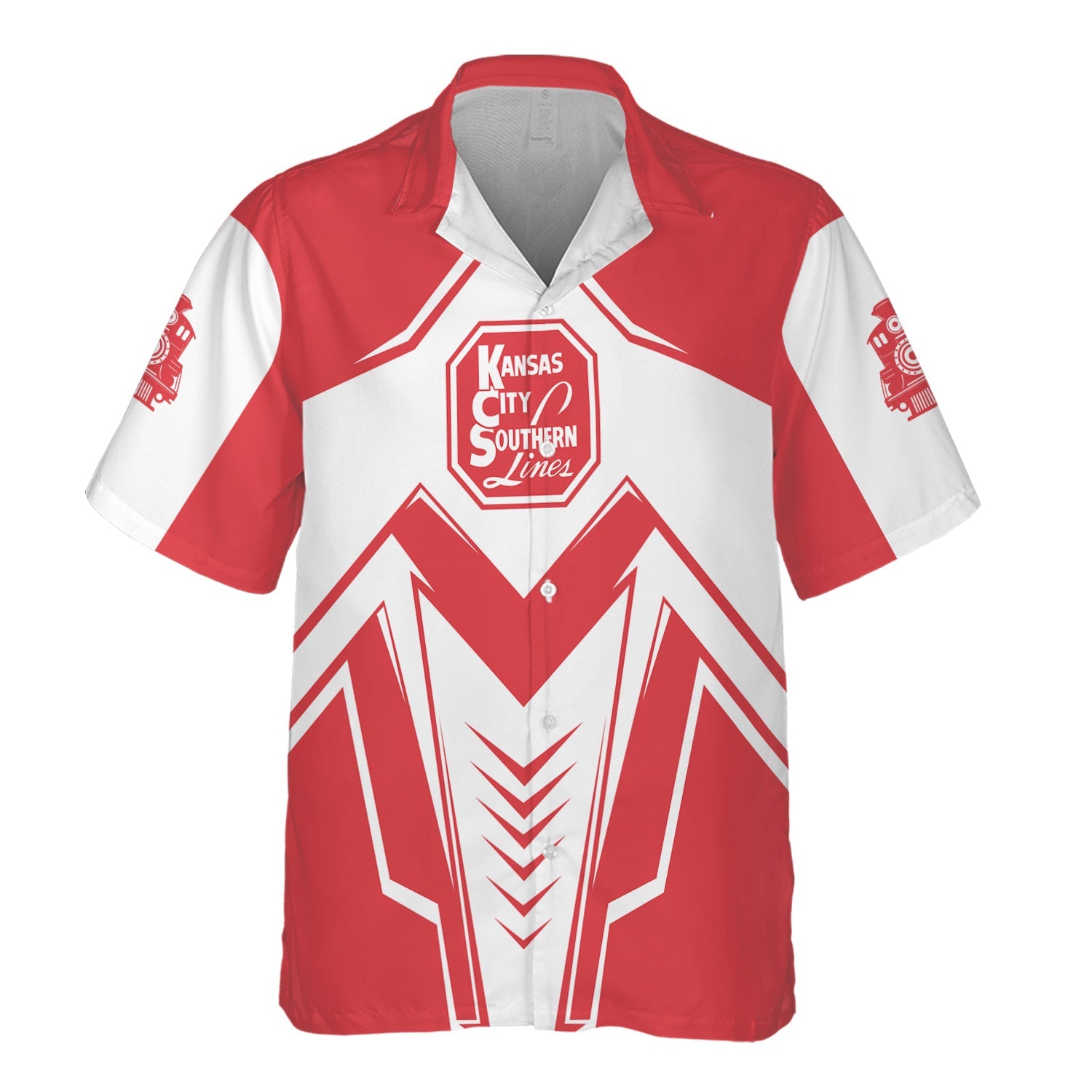 Railspirit Personalized Kansas City Southern Hawaiian Shirt Railway Trainspotter Style Shirt Gift Idea For Foamers