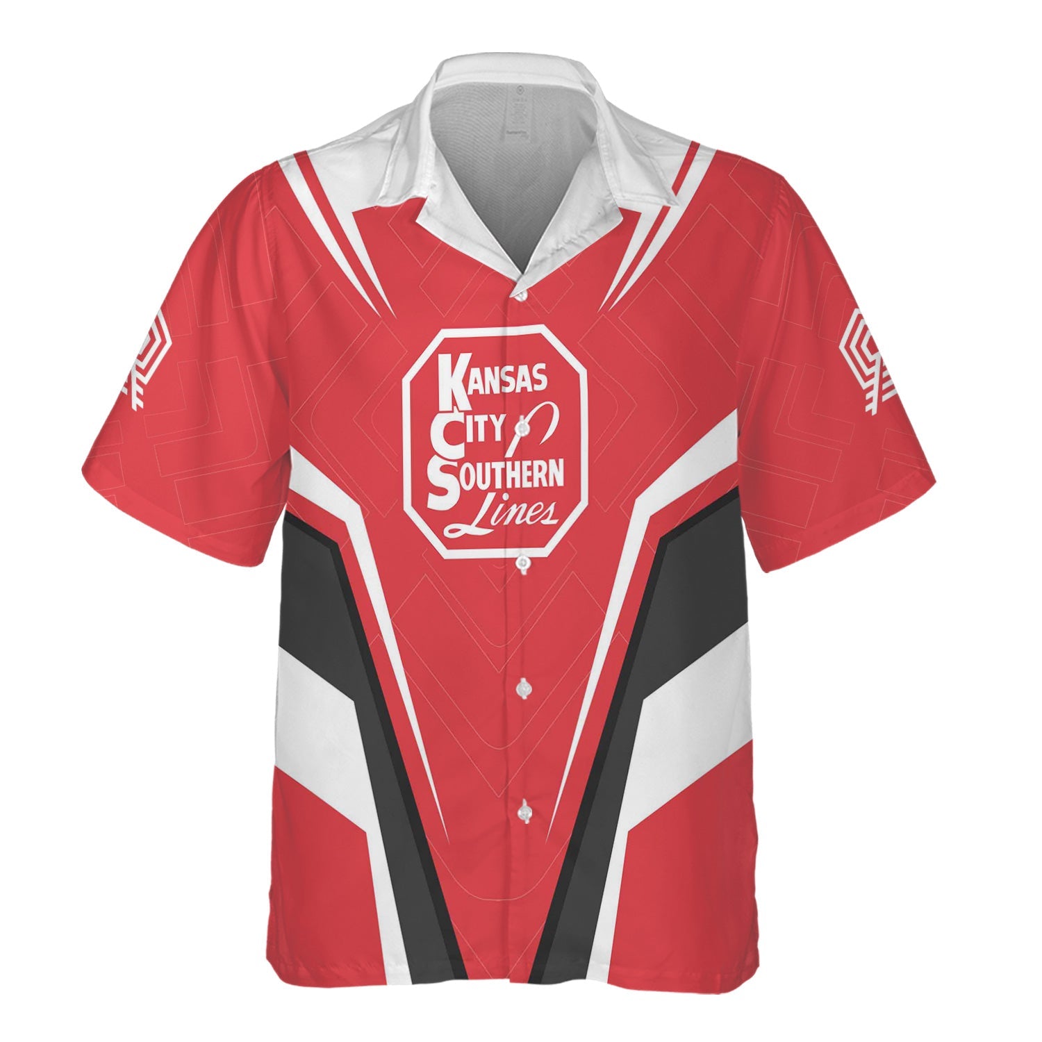 Railspirit Personalized Kansas City Southern Hawaiian Shirt Railway Inspired Apparel Train Shirt For Train Lovers