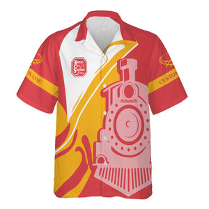 Railspirit Personalized Kansas City Southern Hawaiian Shirt Flame-Inspired Style Shirt Gift Idea For Train Lovers