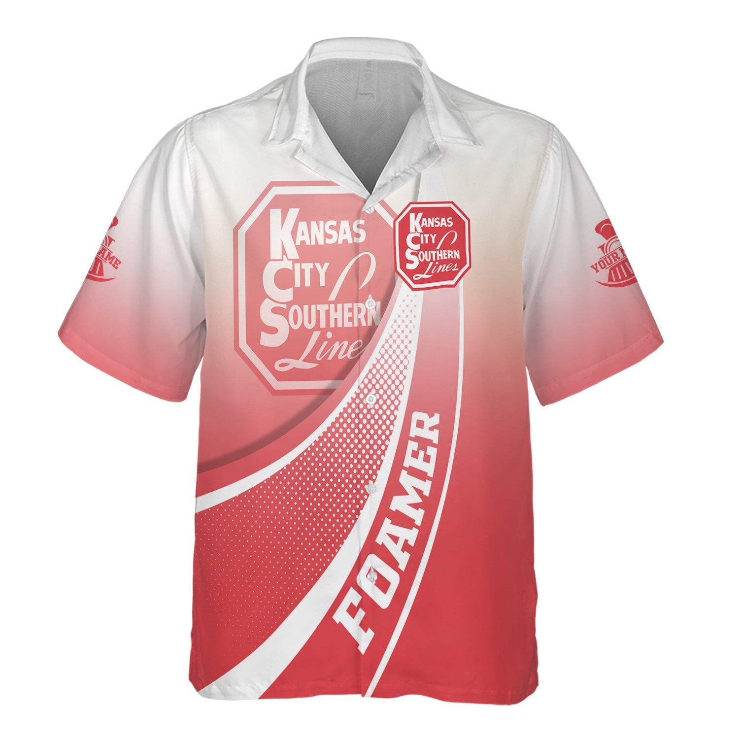 Railspirit Personalized Kansas City Southern Hawaiian Shirt Railway-Themed Style Shirt Gift Idea For Trainspotter