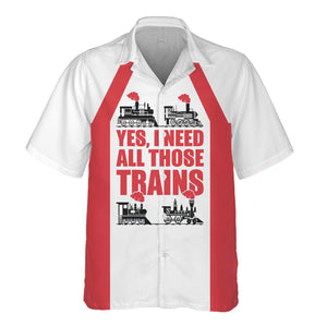 Railspirit Custom Name Kansas City Southern Hawaiian Shirt Yes I Need All Those Train Printed Shirt