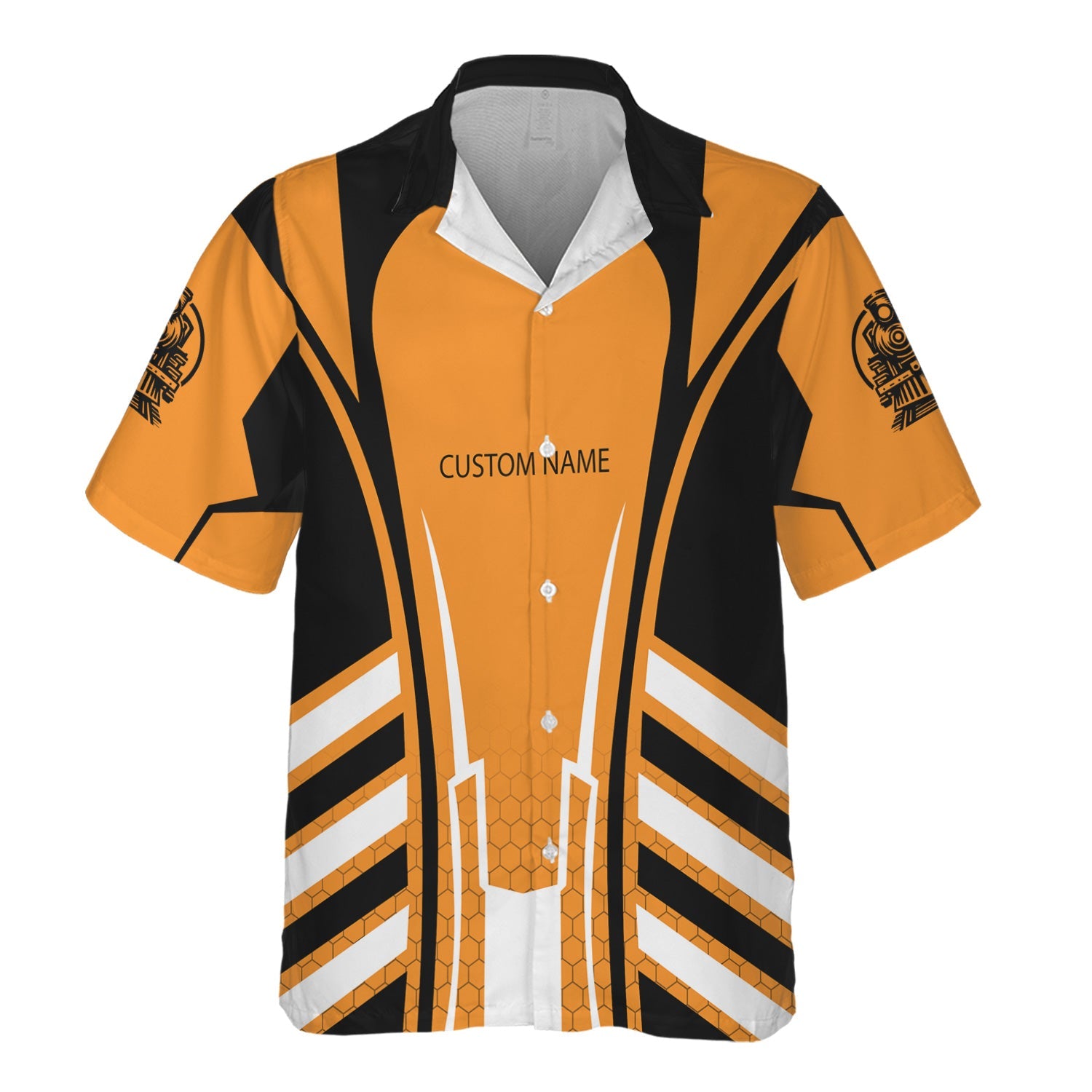 Railspirit Personalized Genesee & Wyoming Inc. Railroad Hawaiian Shirt Striped Railroad Style Train Shirt All Over Print