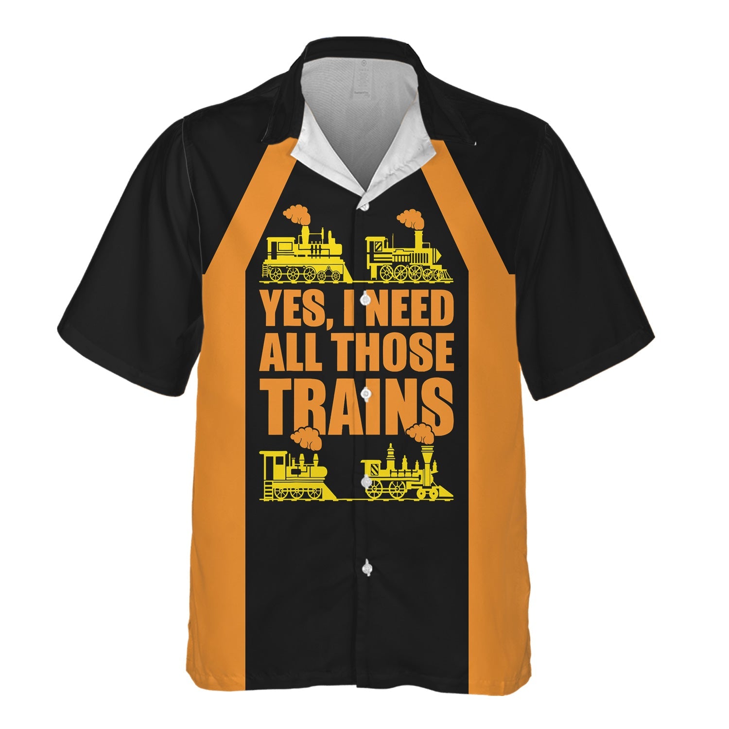 Railspirit Custom Name Genesee & Wyoming Inc. Railroad Hawaiian Shirt Yes I Need All Those Train Printed Shirt