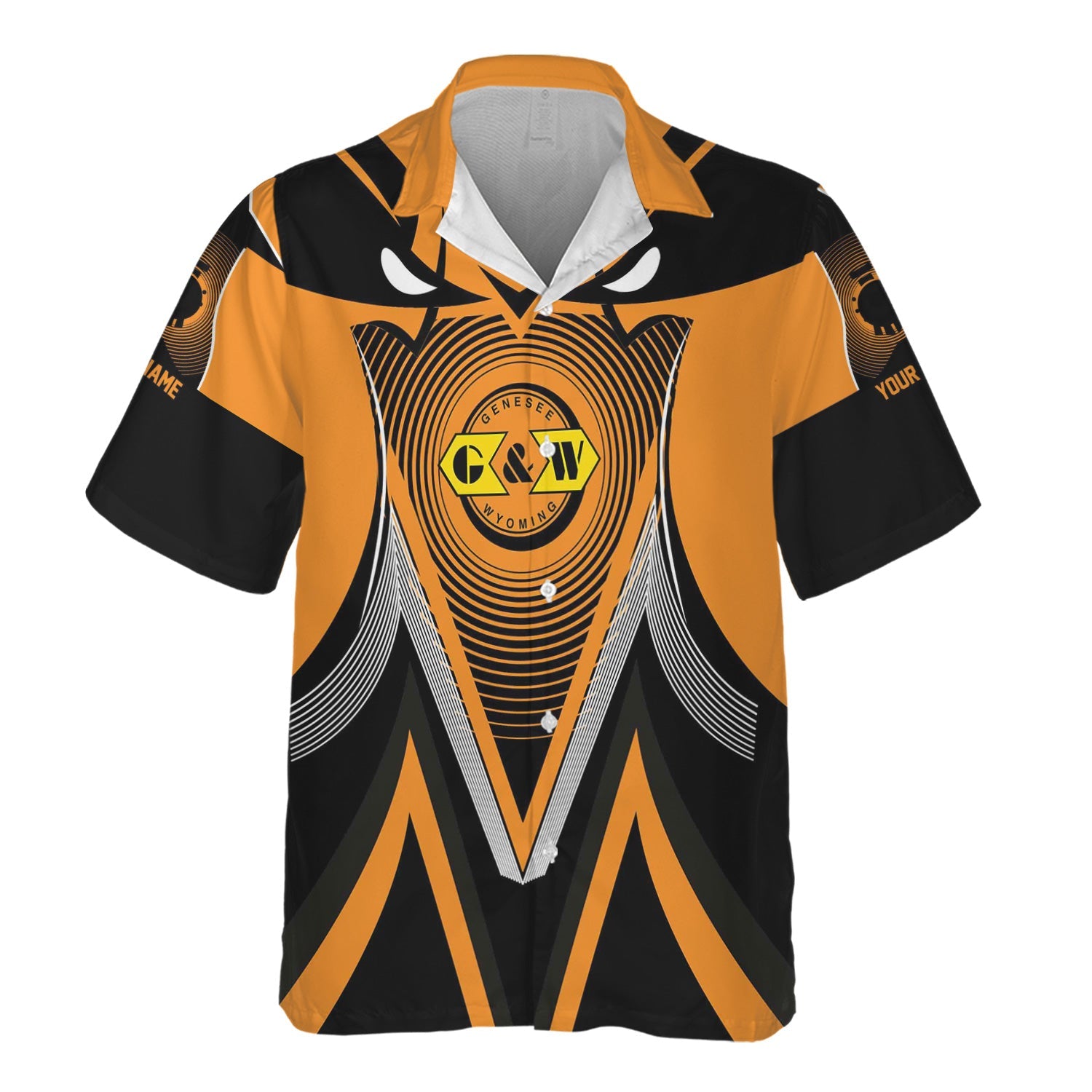 Railspirit Personalized Genesee & Wyoming Inc. Railroad Hawaiian Shirt Vibrant Graphic Pattern Shirt For Train Enthusiasts