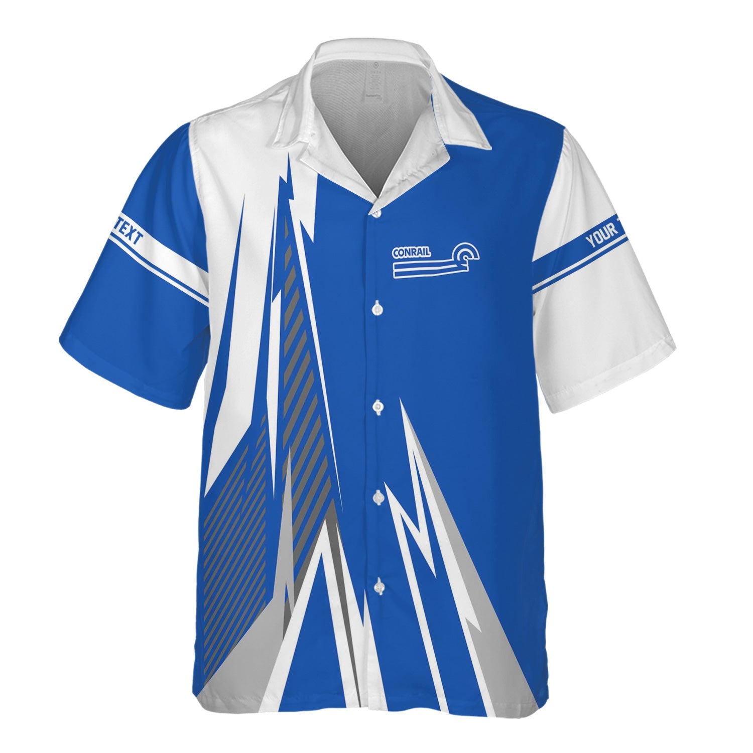 Railspirit Personalized Conrail Railroad Hawaiian Shirt Lightning-Inspired Railway Style Shirt For Train Lovers