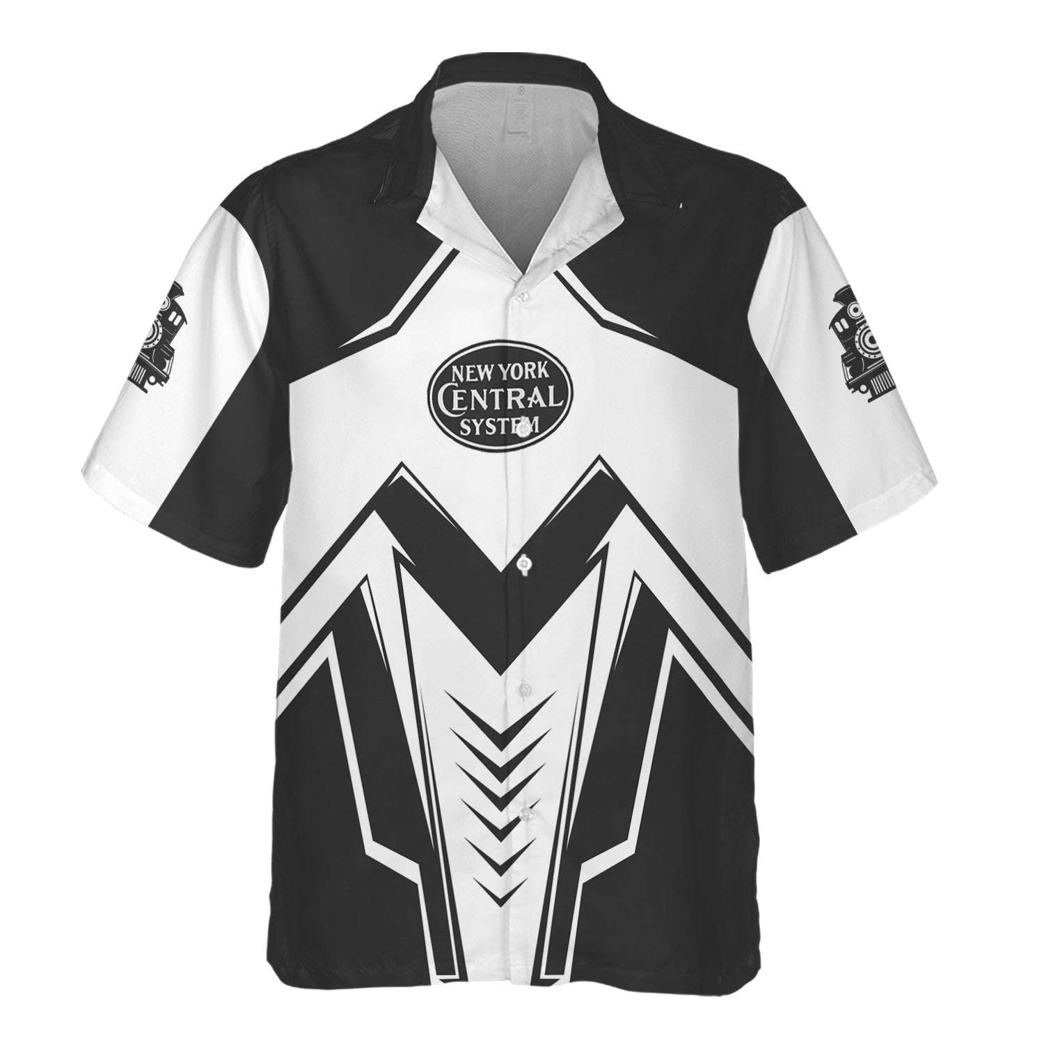 Railspirit Personalized New York Central Railroad Hawaiian Shirt Railway Trainspotter Style Shirt Gift Idea For Foamers