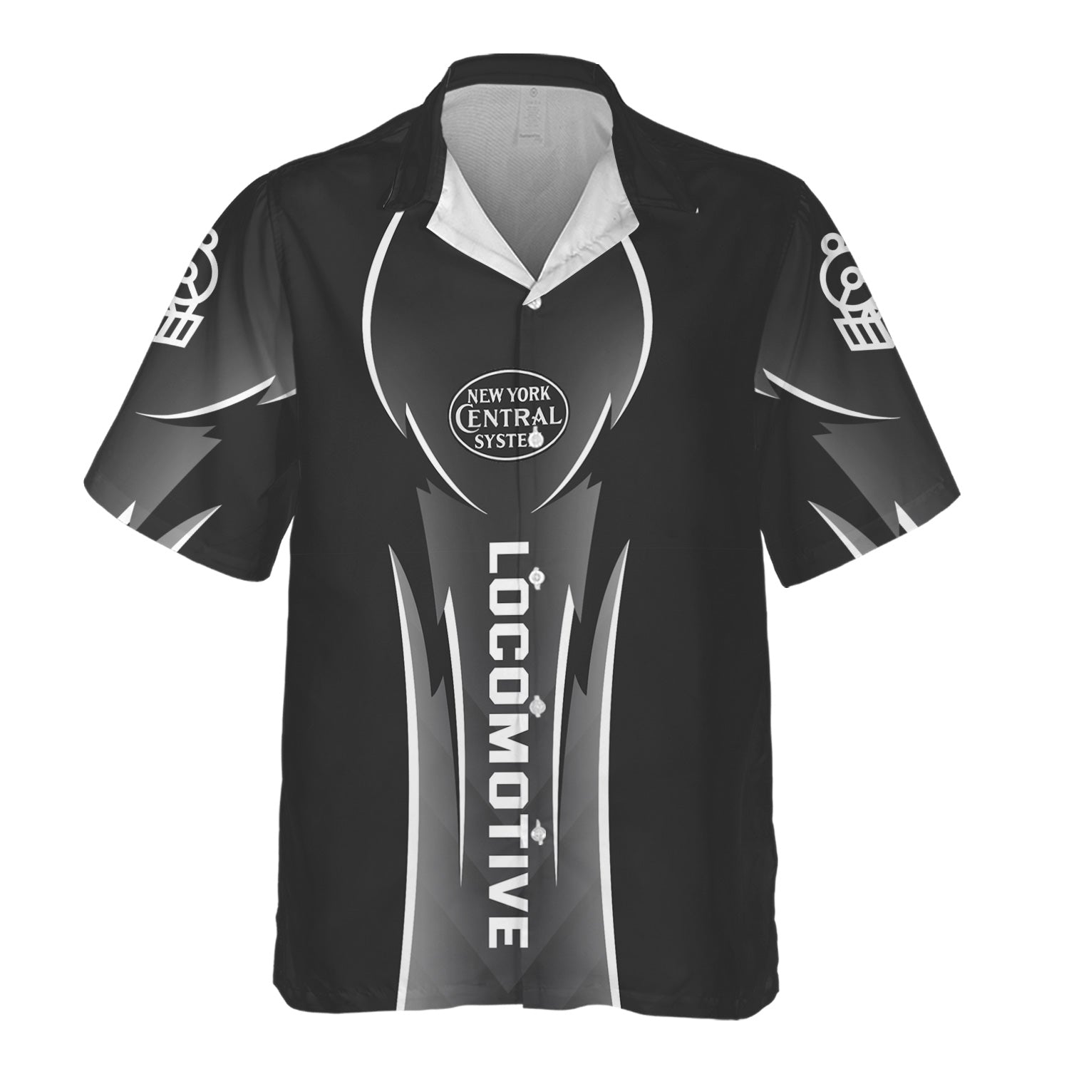 Railspirit Personalized New York Central Railroad Hawaiian Shirt Striking Line Style Train Shirt For Locomotive Lovers