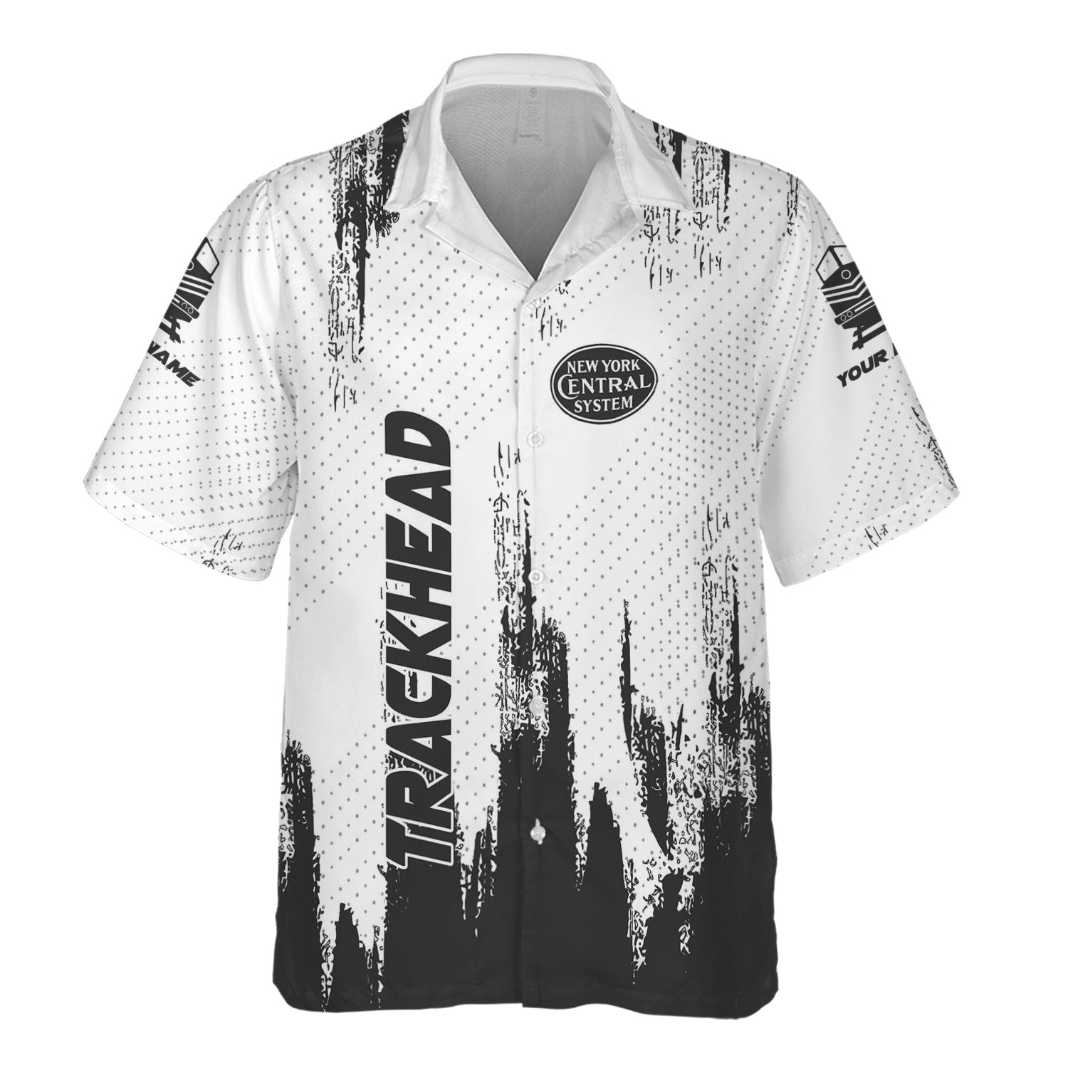 Railspirit Personalized New York Central Railroad Hawaiian Shirt Paint Impact Design Train Shirt for Trackhead