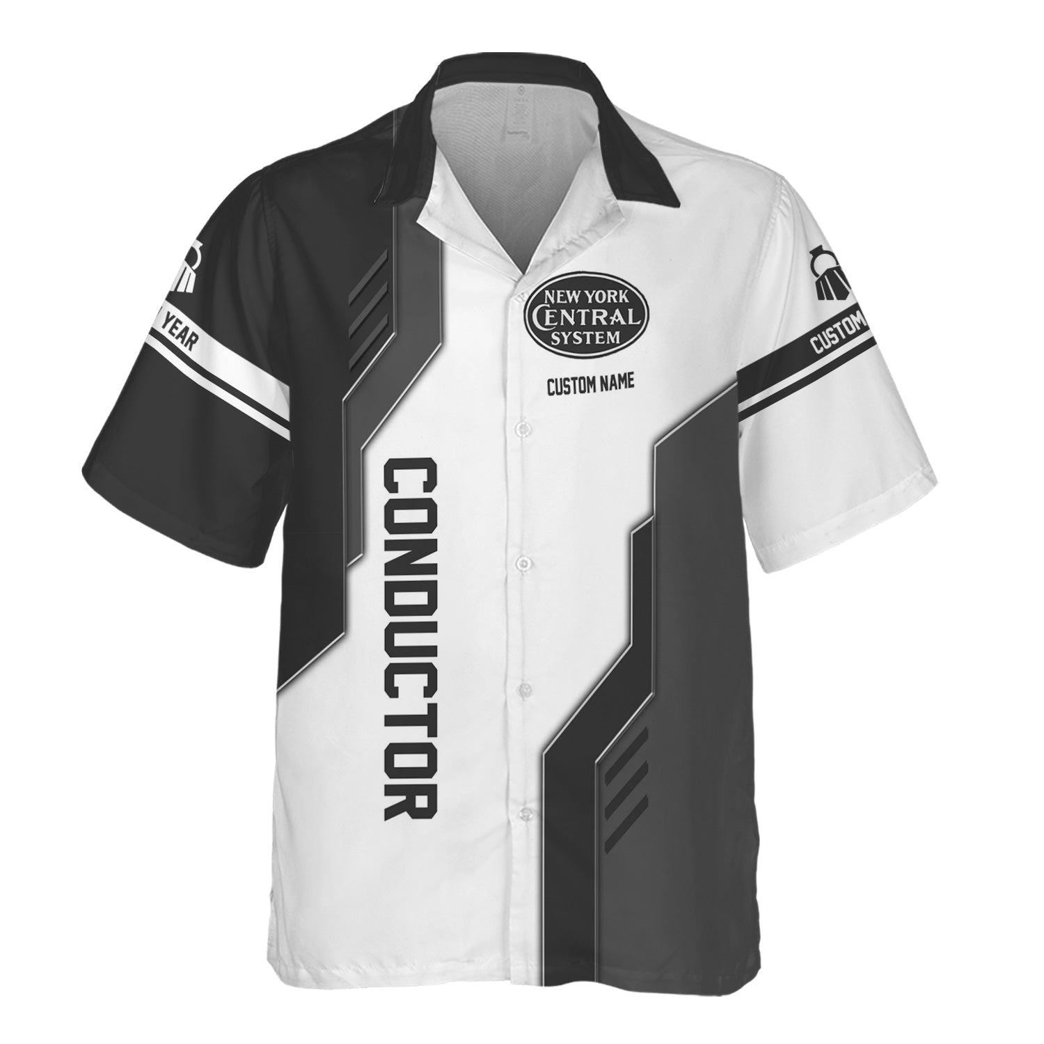 Railspirit Personalized New York Central Railroad Hawaiian Shirt Unique Railway Style with Custom Job Train Shirt