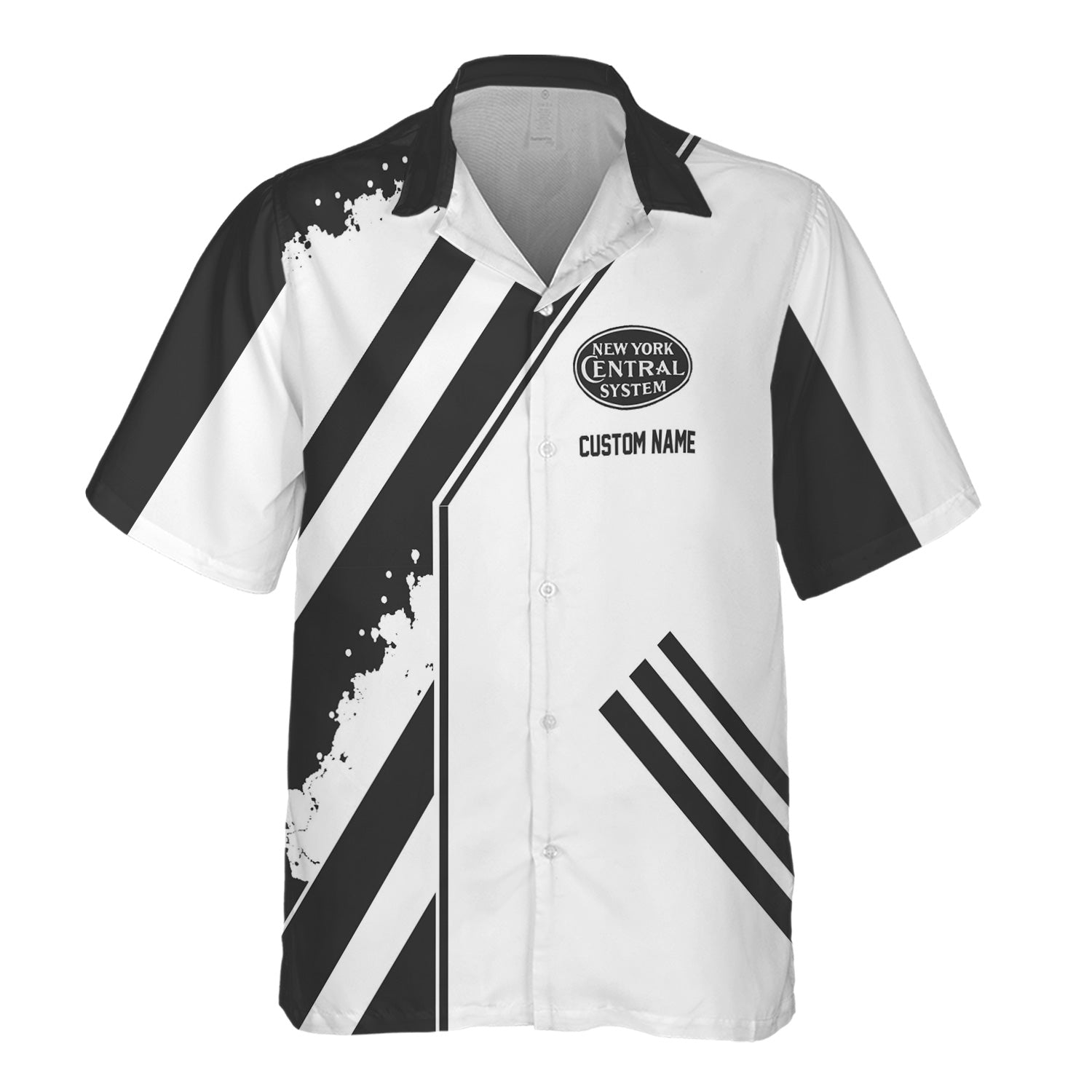 Railspirit Personalized New York Central Railroad Hawaiian Shirt Locomotive Design Train Shirt for Train Enthusiast