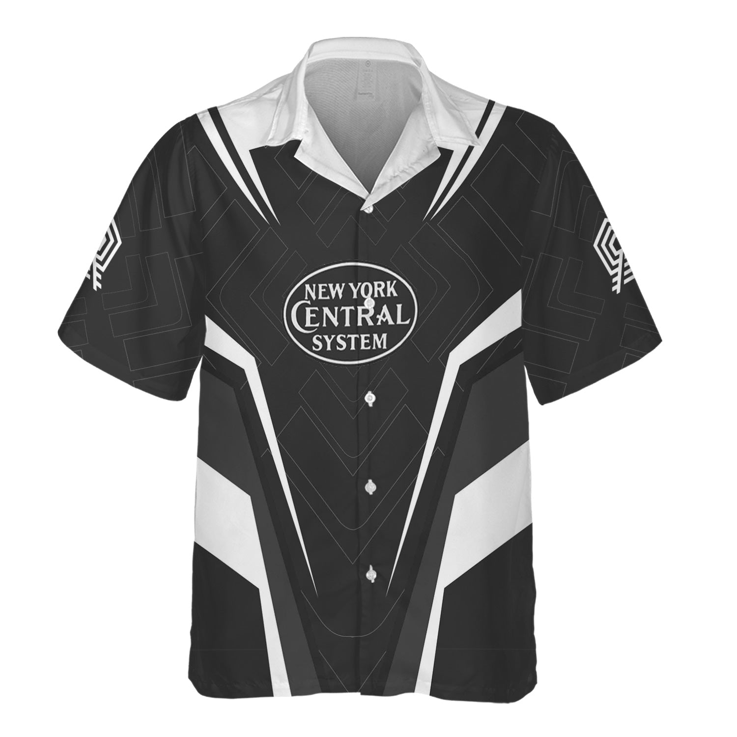 Railspirit Personalized New York Central Railroad Hawaiian Shirt Railway Inspired Apparel Train Shirt For Train Lovers