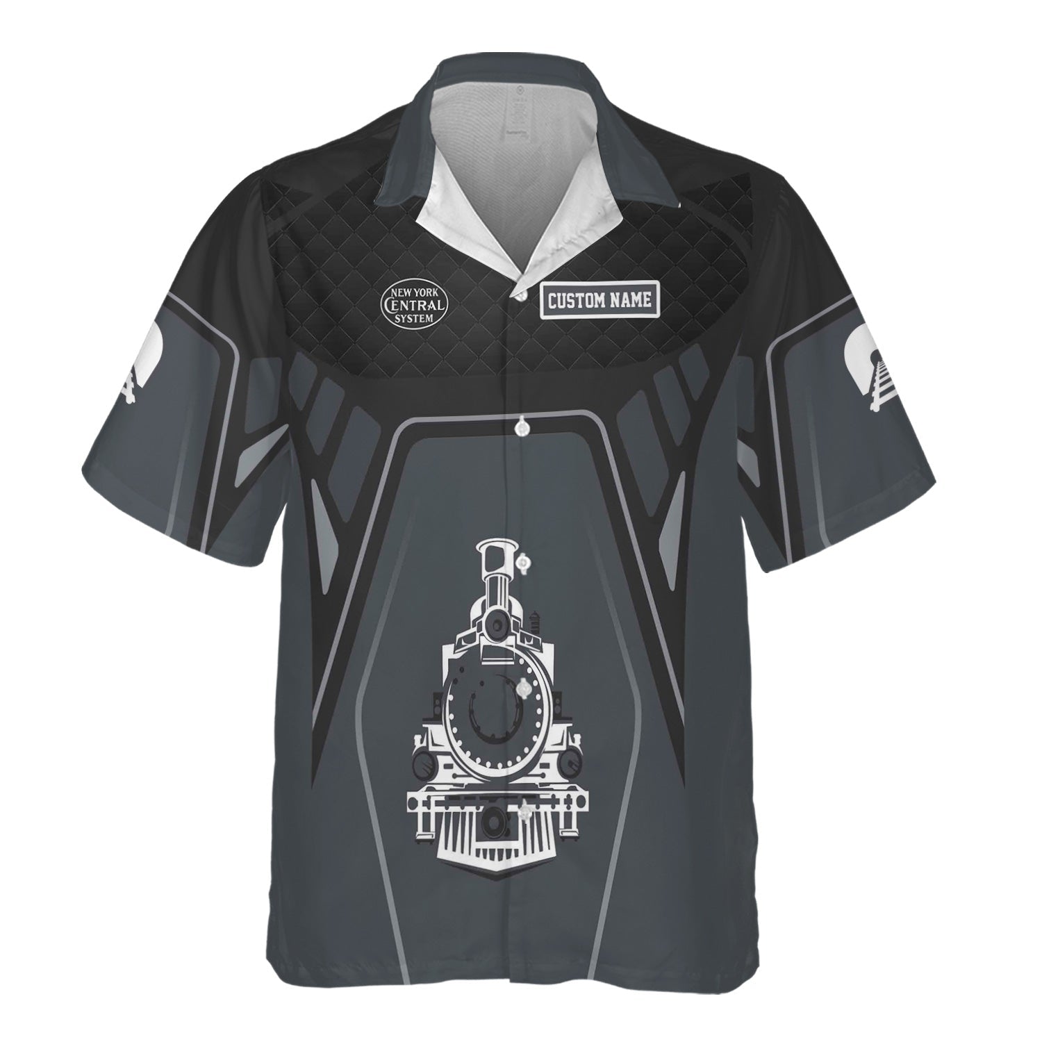 Railspirit Personalized New York Central Railroad Hawaiian Shirt Steam Locomotive Engine Graphic Train Shirt All Over Print