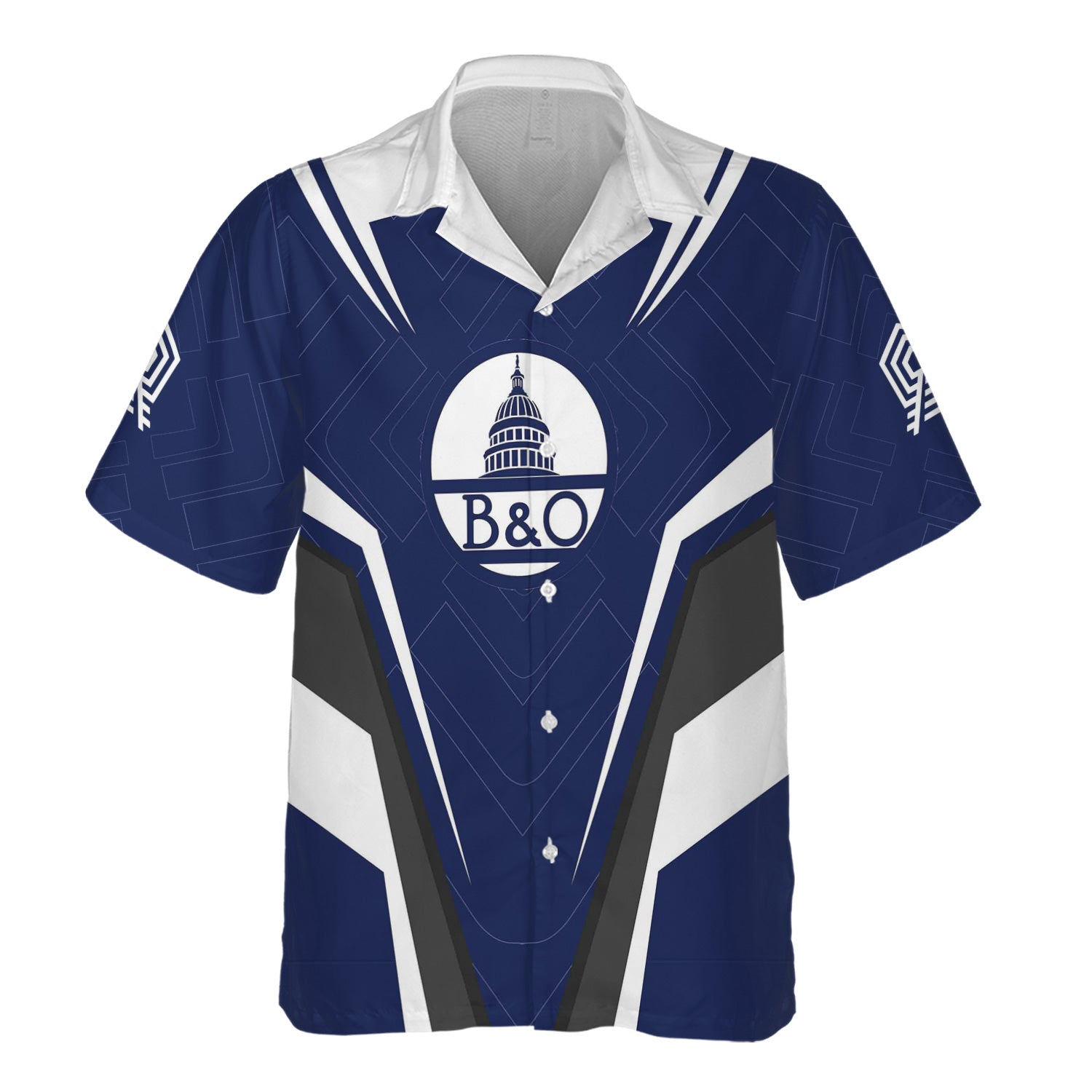 Railspirit Personalized Baltimore and Ohio Railroad Hawaiian Shirt Railway Inspired Apparel B&O Train Shirt For Train Lovers