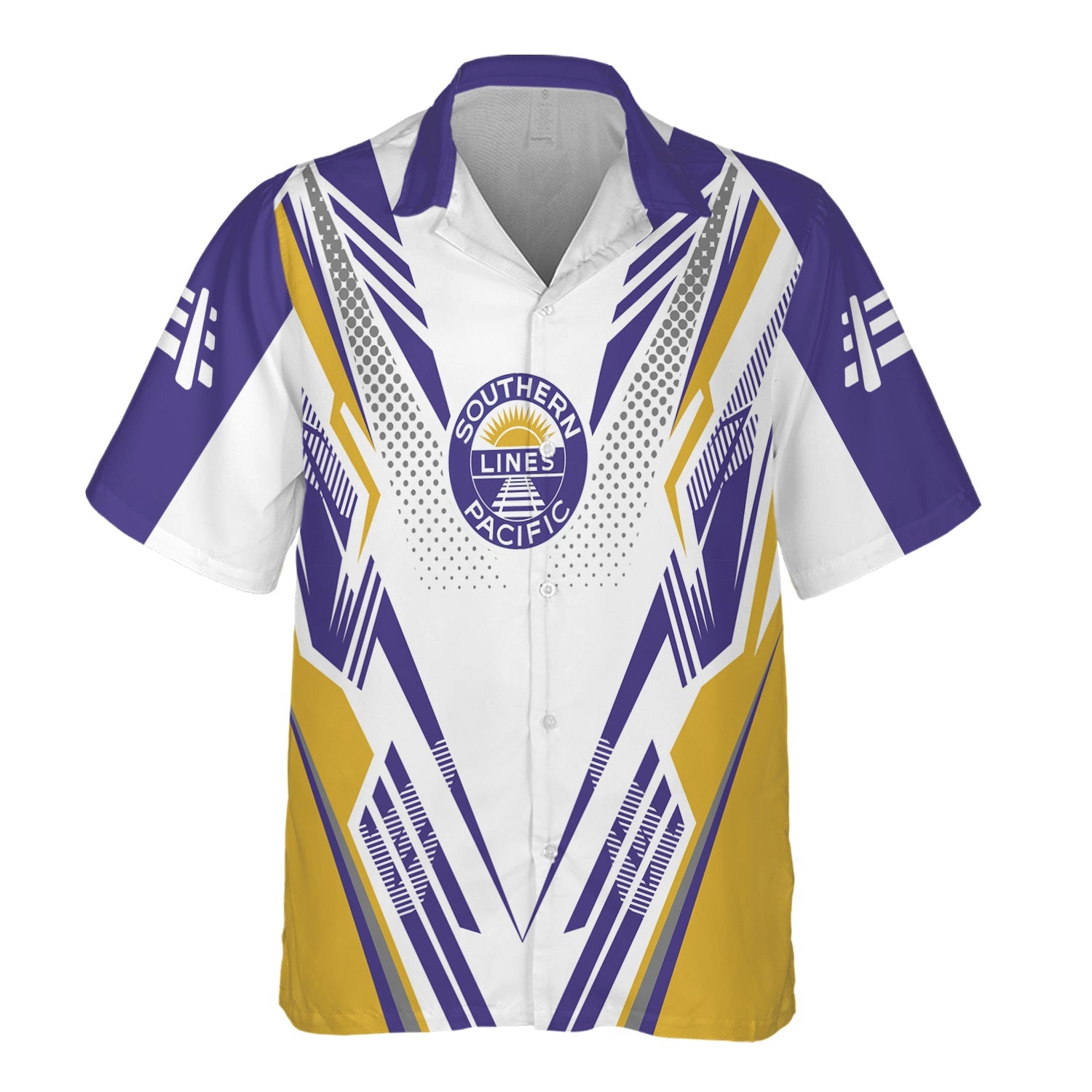 Railspirit Personalized Southern Pacific Railroad Hawaiian Shirt Railroad Tribute Design Train Shirt for Train Lovers