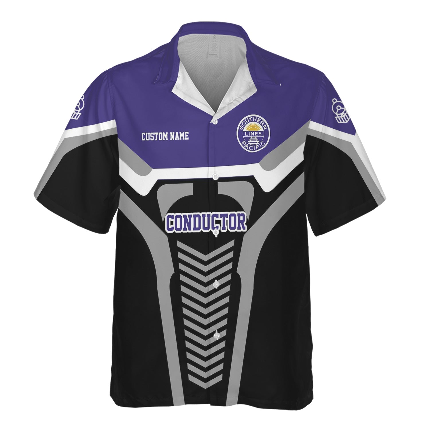 Railspirit Personalized Southern Pacific Railroad Hawaiian Shirt Track-Inspired with Custom Job Position Train Shirt