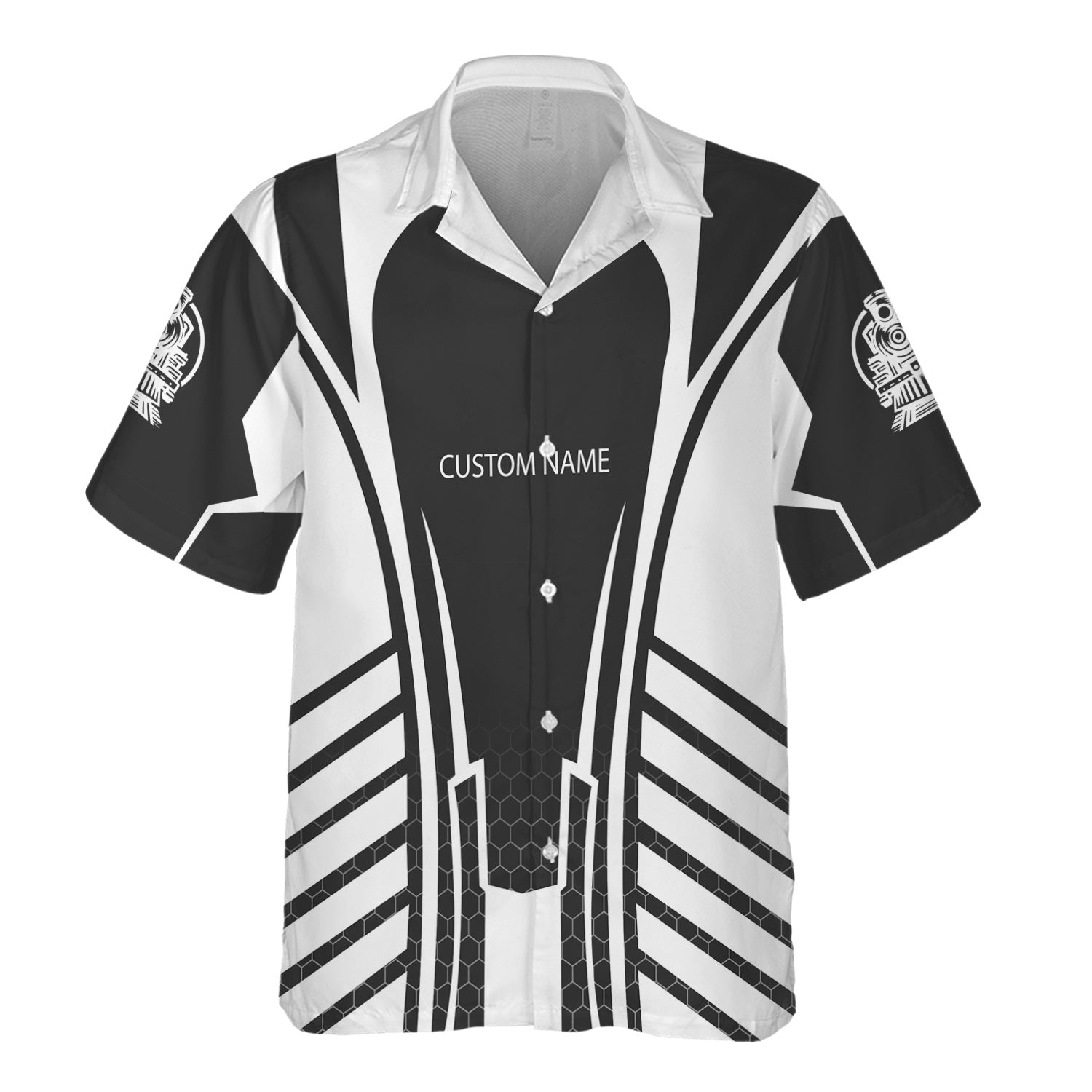 Railspirit Personalized Northern Pacific Railway Hawaiian Shirt Striped Railroad Style Train Shirt All Over Print