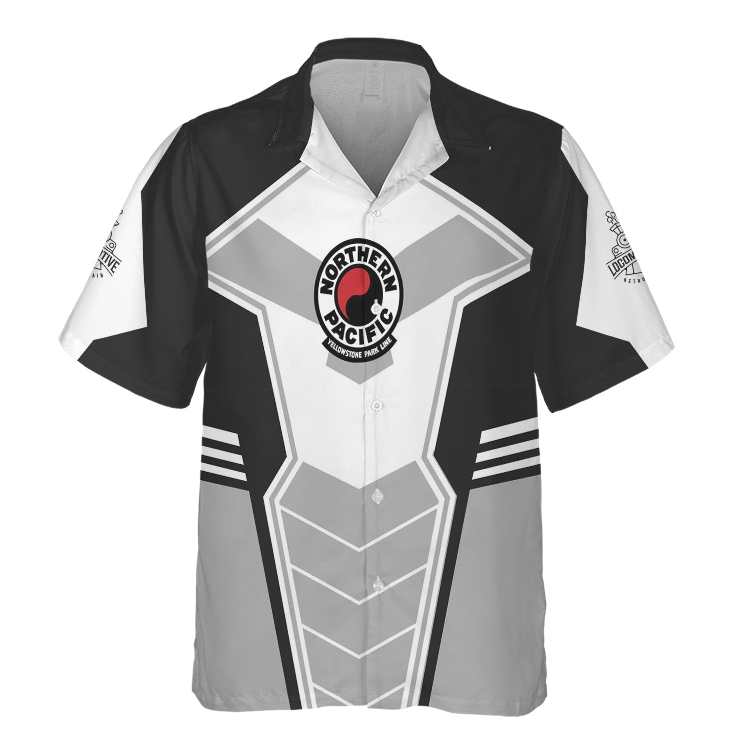 Railspirit Personalized Northern Pacific Railway Hawaiian Shirt Engine-Inspired Style Train Shirt for Railroad Fanatic