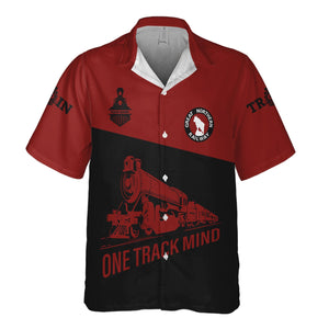 Railspirit Personalized Great Northern Railway Hawaiian Shirt One Track Mind Unisex Train Shirt Gift Idea For Train Lover