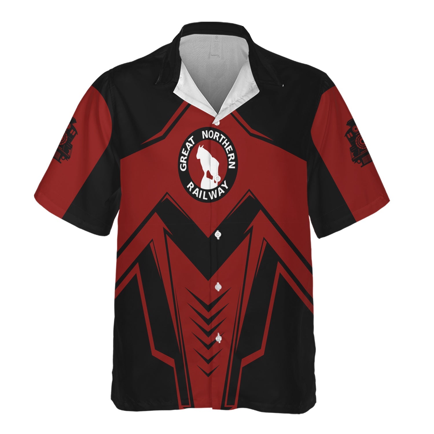 Railspirit Personalized Great Northern Railway Hawaiian Shirt Railway Trainspotter Style GNR Shirt Gift Idea For Foamers