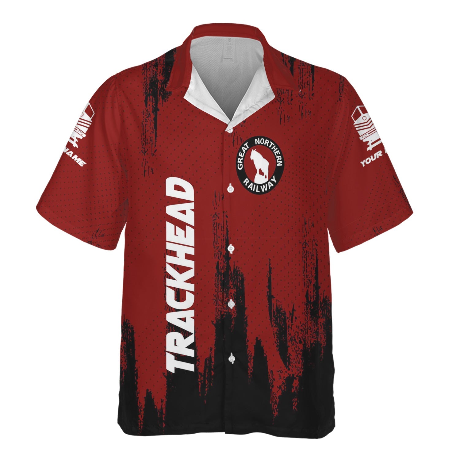 Railspirit Personalized Great Northern Railway Hawaiian Shirt Paint Impact Design GNR Train Shirt for Trackhead