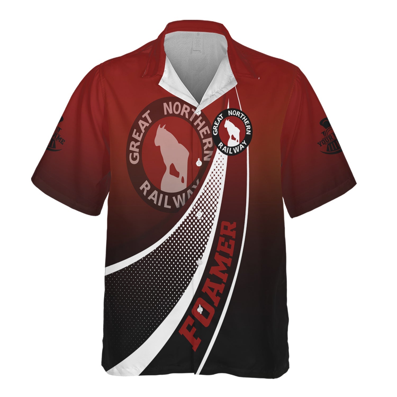 Railspirit Personalized Great Northern Railway Hawaiian Shirt Railway-Themed Style GNR Shirt Gift Idea For Trainspotter