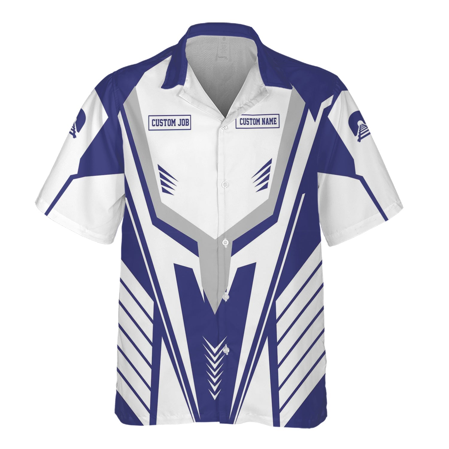 Railspirit Personalized Chicago, Burlington and Quincy Railroad Hawaiian Shirt Workwear-Inspired with Custom Position Train Shirt