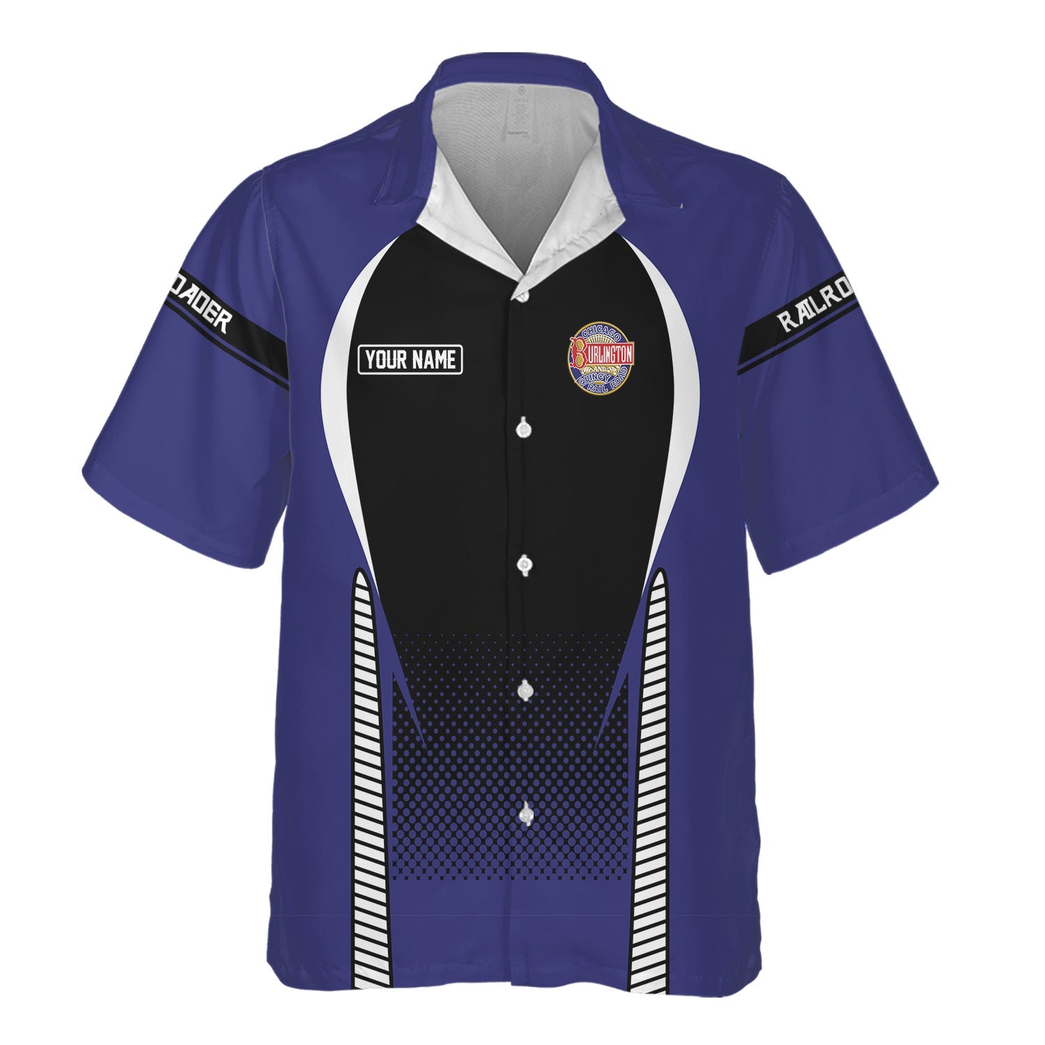 Railspirit  Personalized  Chicago, Burlington and Quincy Railroad Hawaiian Shirt  Stress Is Caused By Not Having Enough Trains  Shirt All Over Print