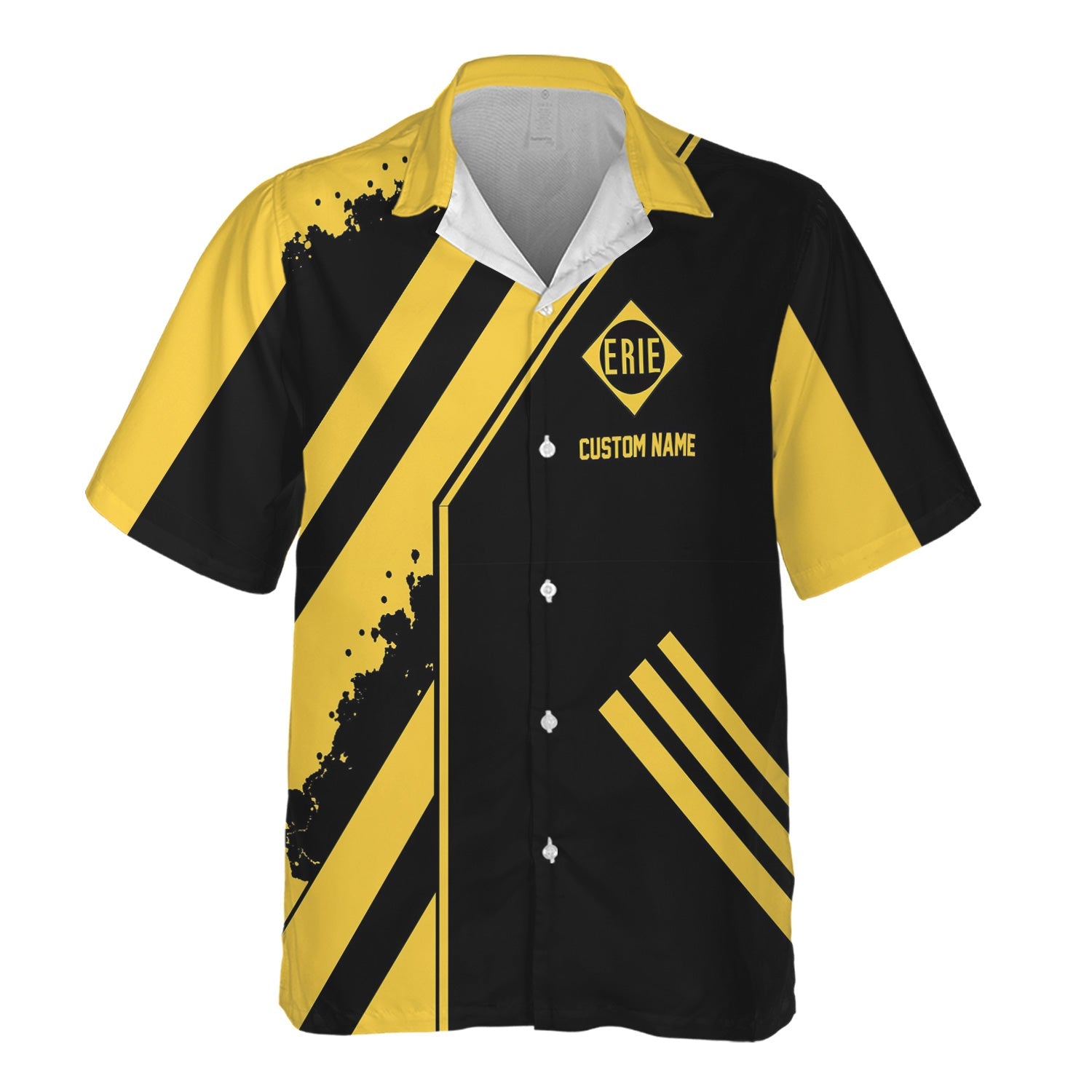 Railspirit Personalized Erie Railroad Hawaiian Shirt Locomotive Design Train Shirt for Train Enthusiast