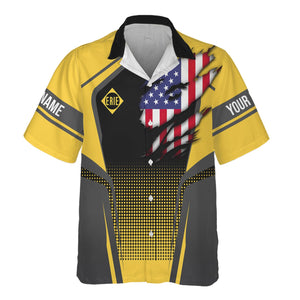 Railspirit Personalized Erie Railroad Hawaiian Shirt American Eagle Vintage Train Shirt