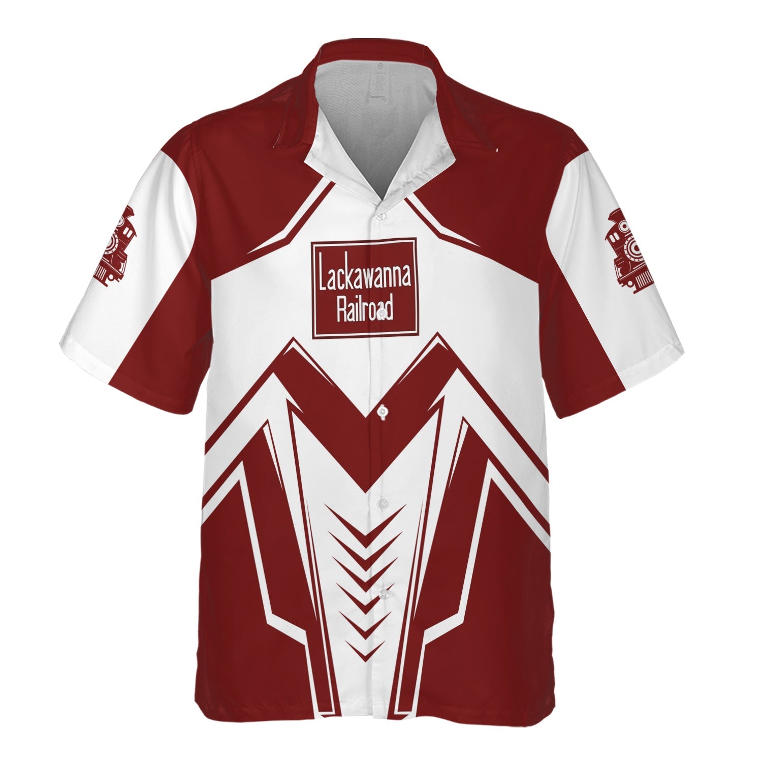 Railspirit Personalized Delaware, Lackawanna and Western Railroad Hawaiian Shirt Railway Trainspotter Style DL&W Shirt Gift Idea For Foamers