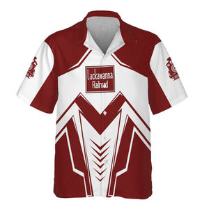 Railspirit Personalized Delaware, Lackawanna and Western Railroad Hawaiian Shirt Railway Trainspotter Style DL&W Shirt Gift Idea For Foamers