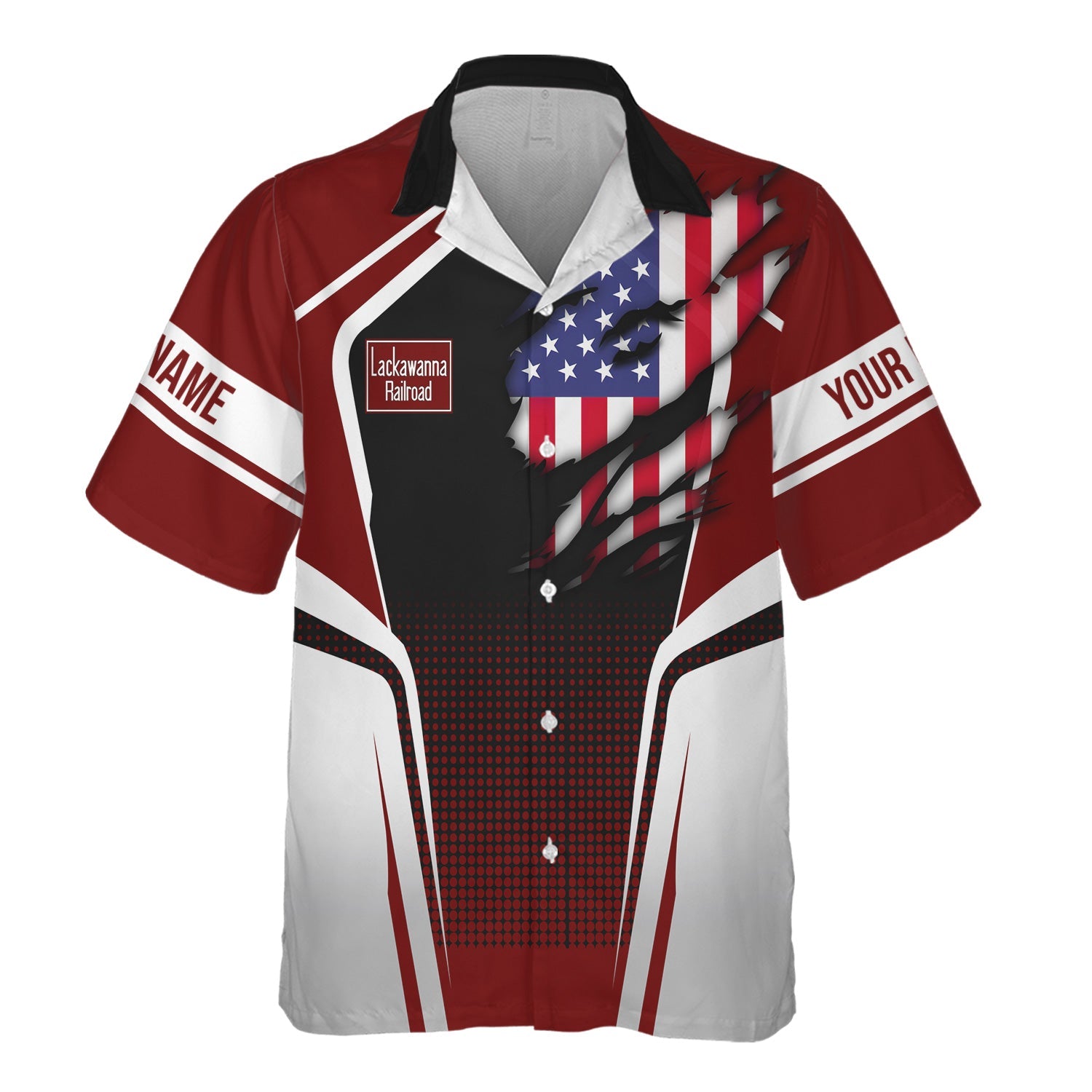 Railspirit Personalized Delaware, Lackawanna and Western Railroad Hawaiian Shirt American Eagle Vintage Train DL&W Shirt