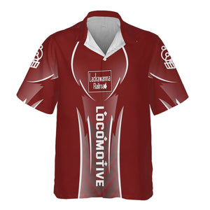 Railspirit Personalized Delaware, Lackawanna and Western Railroad Hawaiian Shirt Striking Line Style DL&W Train Shirt For Locomotive Lovers