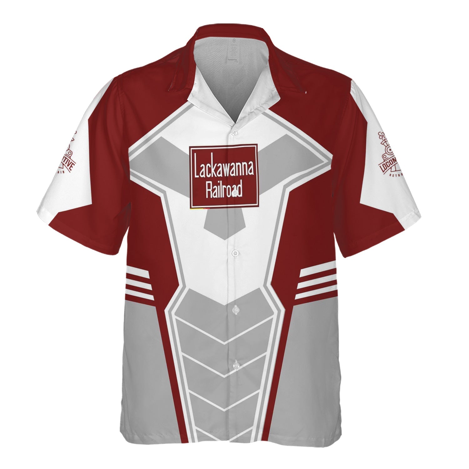 Railspirit Personalized Delaware, Lackawanna and Western Railroad Hawaiian Shirt Engine-Inspired Style DL&W Train Shirt for Railroad Fanatic