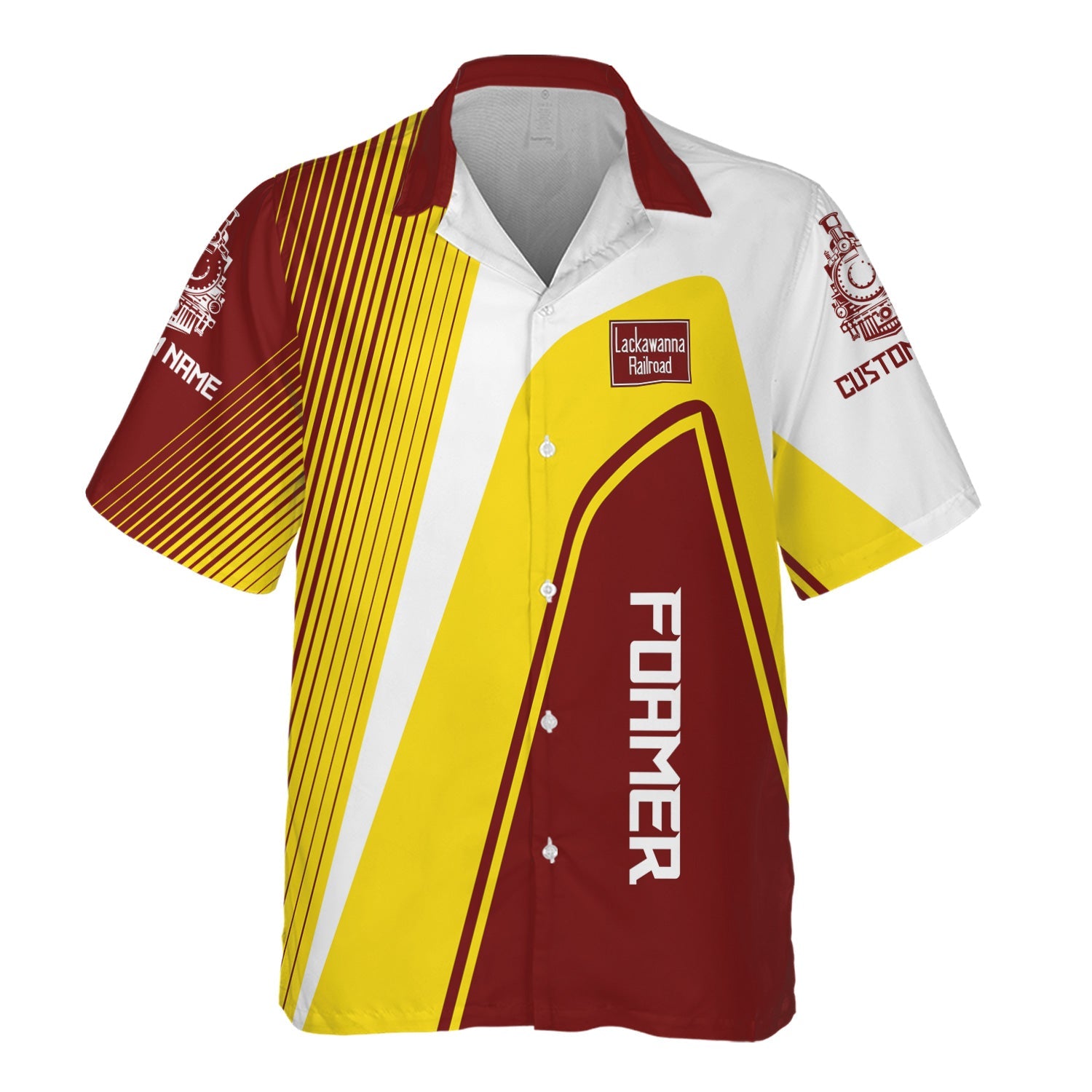 Railspirit Personalized Delaware, Lackawanna and Western Railroad Hawaiian Shirt Vibrant Striking Style DL&W Shirt For Rail Enthusiasts