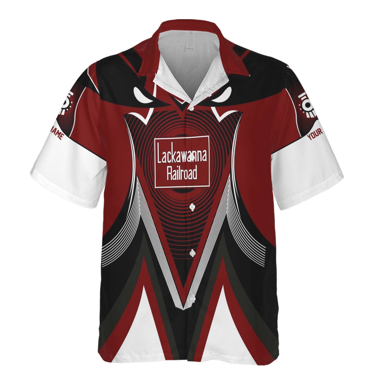 Railspirit Personalized Delaware, Lackawanna and Western Railroad Hawaiian Shirt Vibrant Graphic Pattern DL&W Shirt For Train Enthusiasts